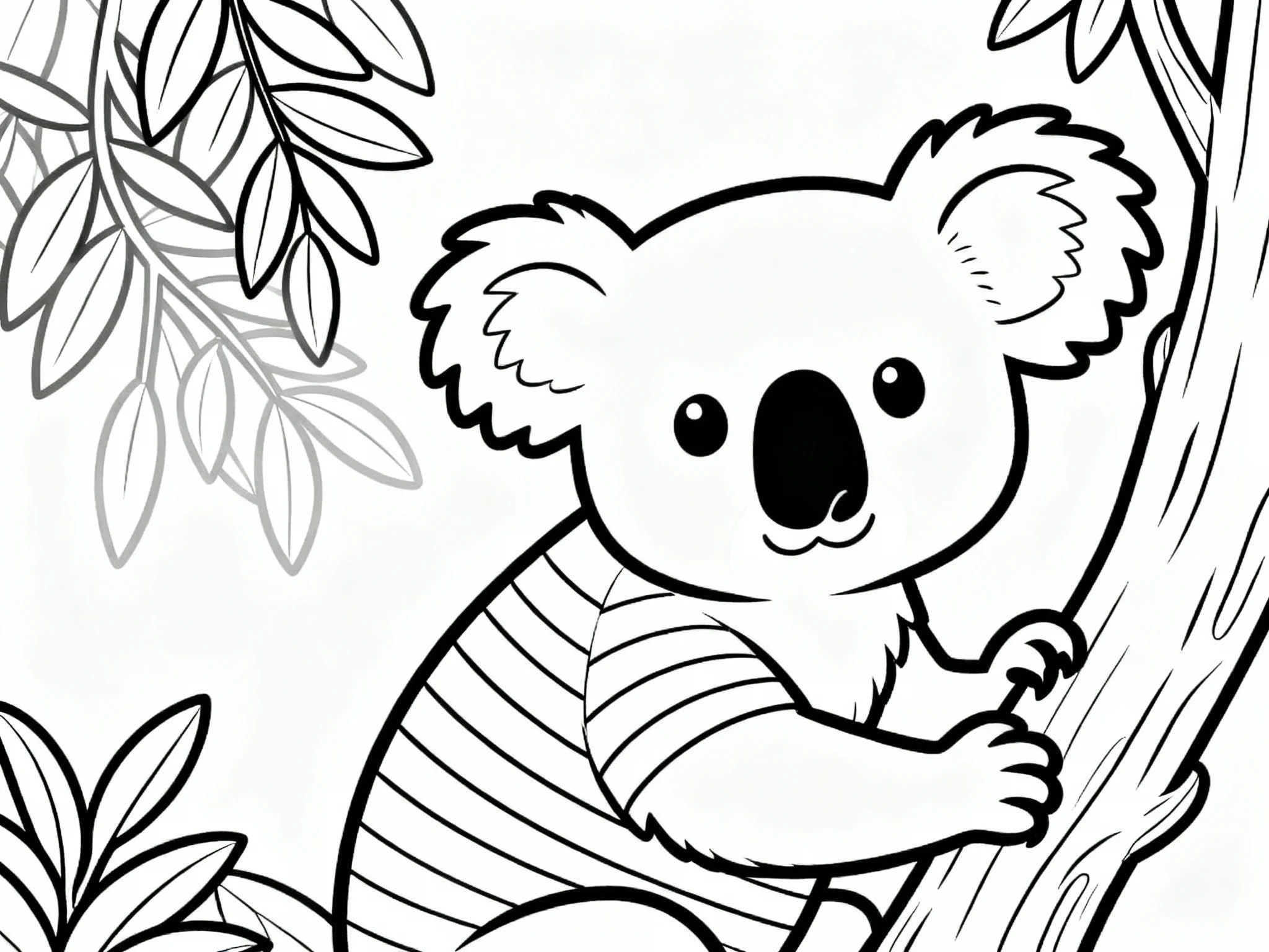 Koala with Stripes Pattern