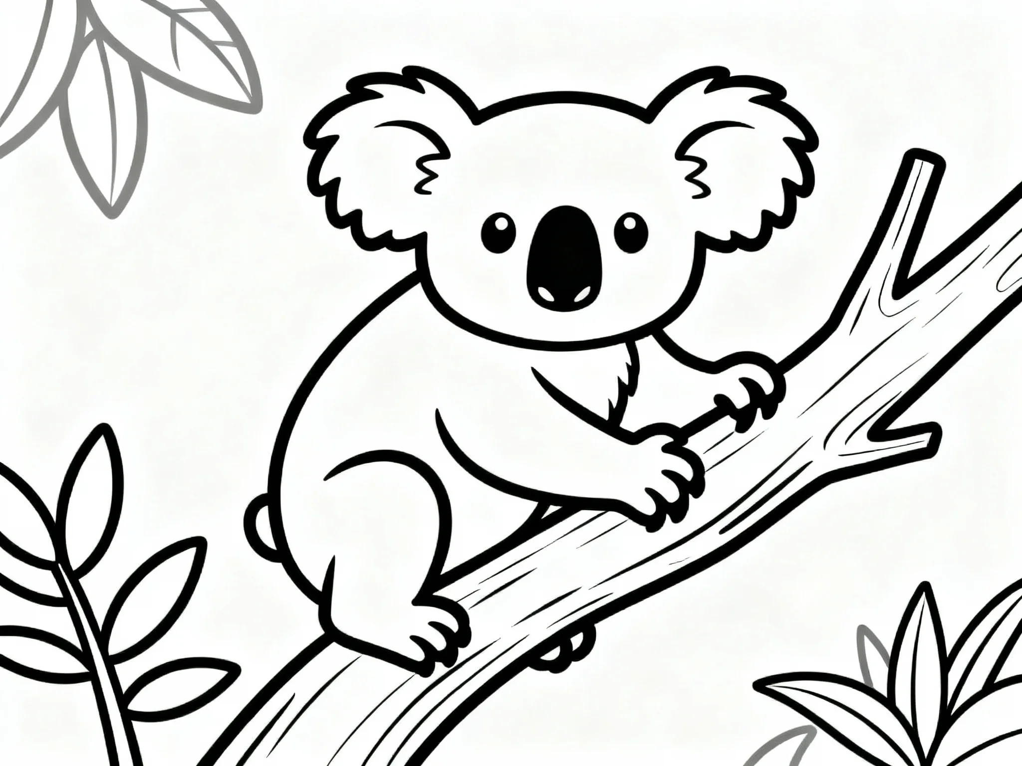 Koala with Simple Background