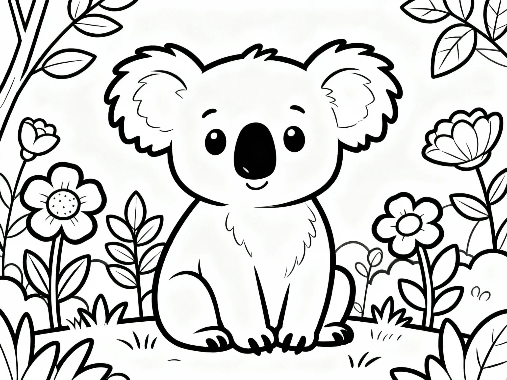 Koala with Flowers