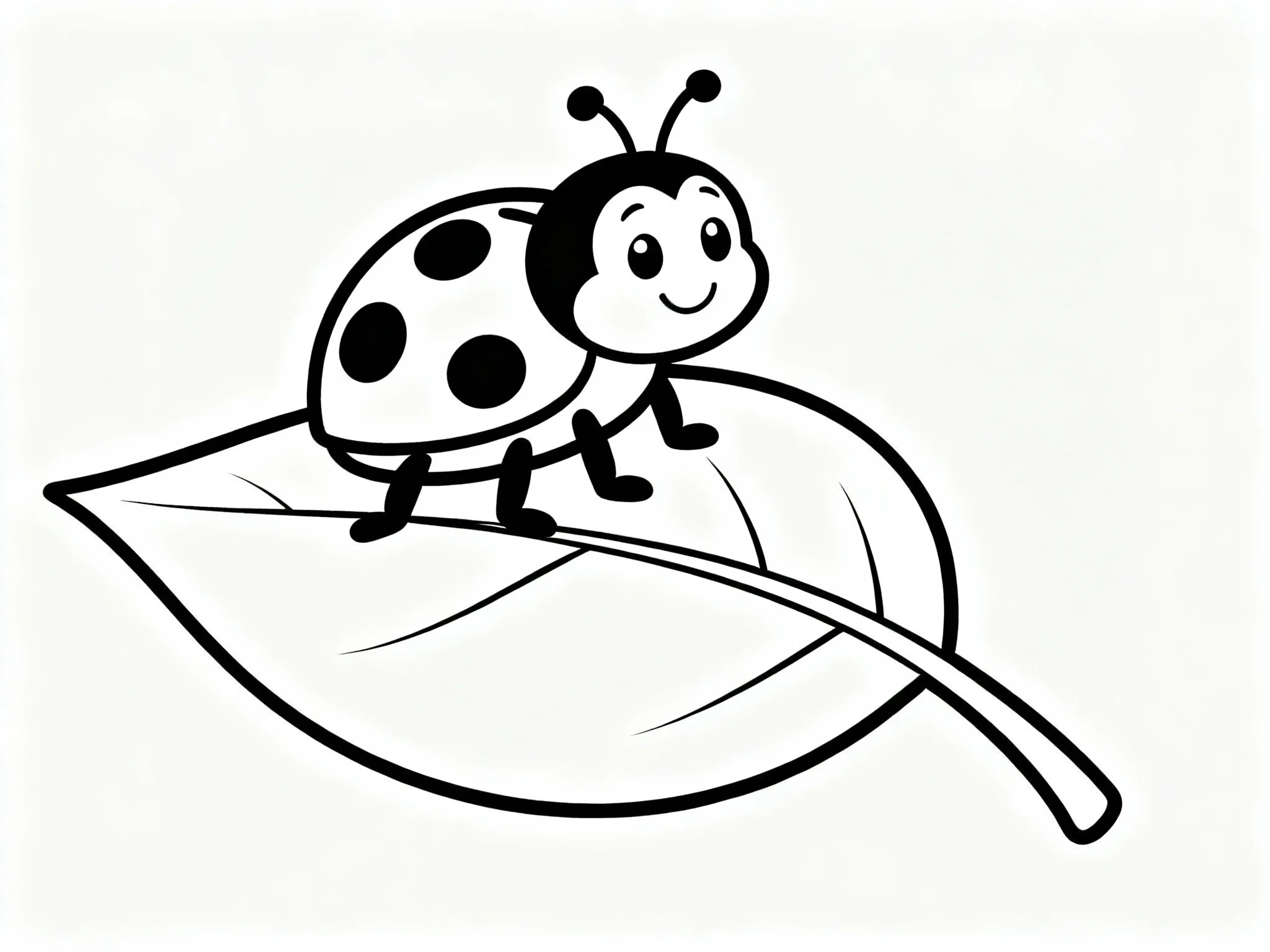 Simple Ladybug on a Leaf