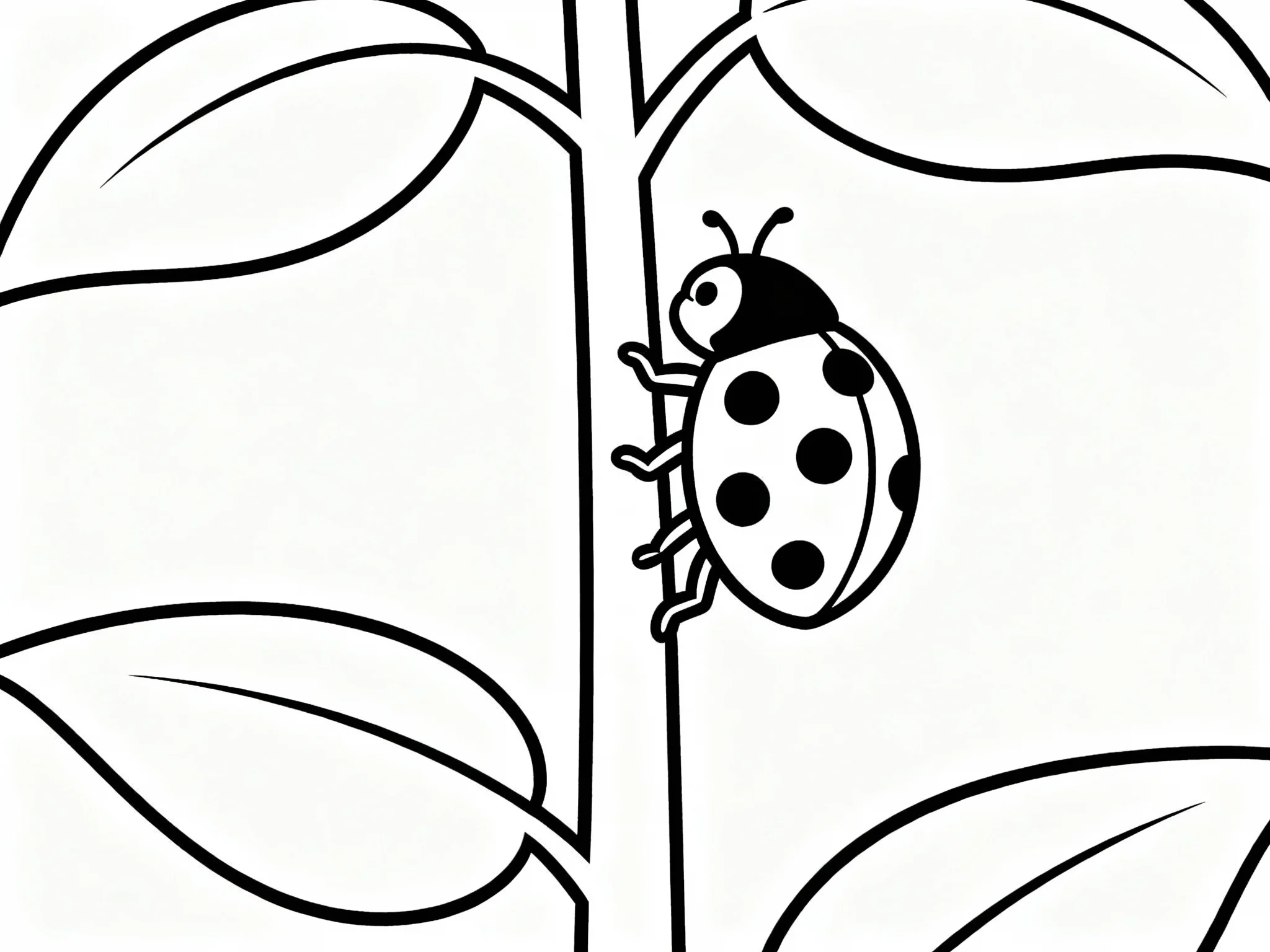 Ladybug Climbing a Plant