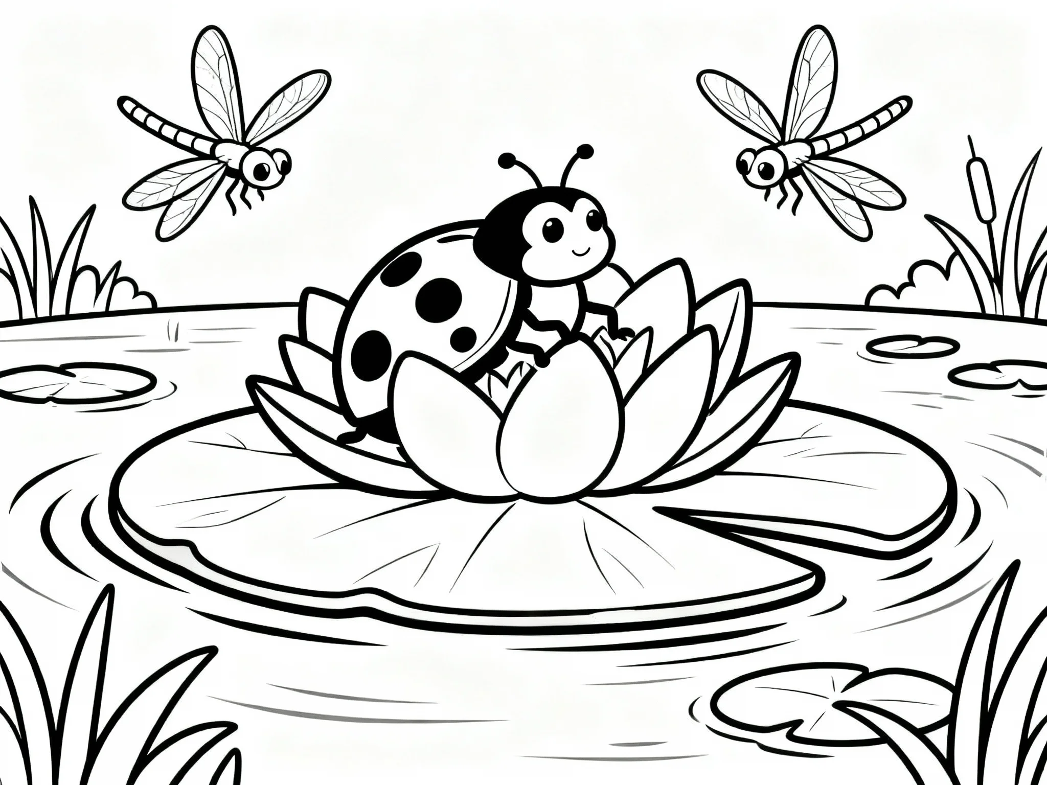 Ladybug on a Lily Pad