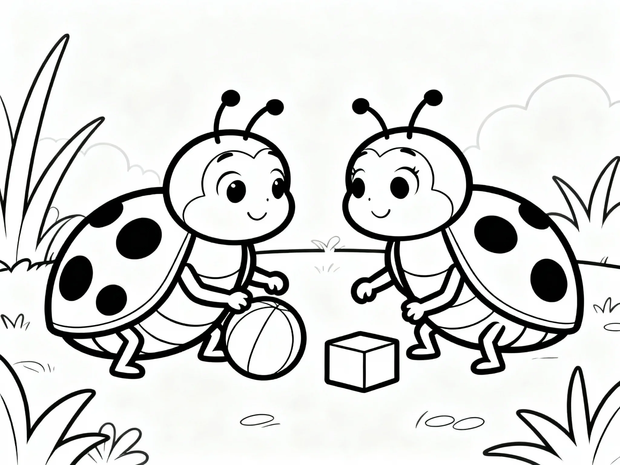 Two Ladybugs Playing