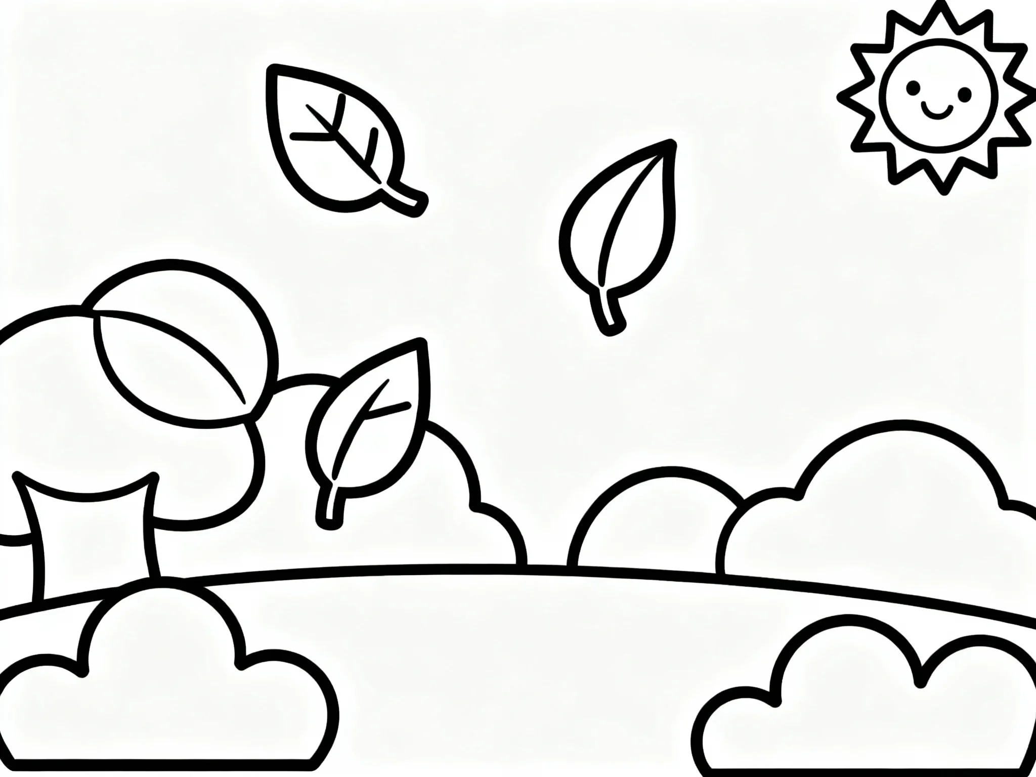 Leaf coloring page preview