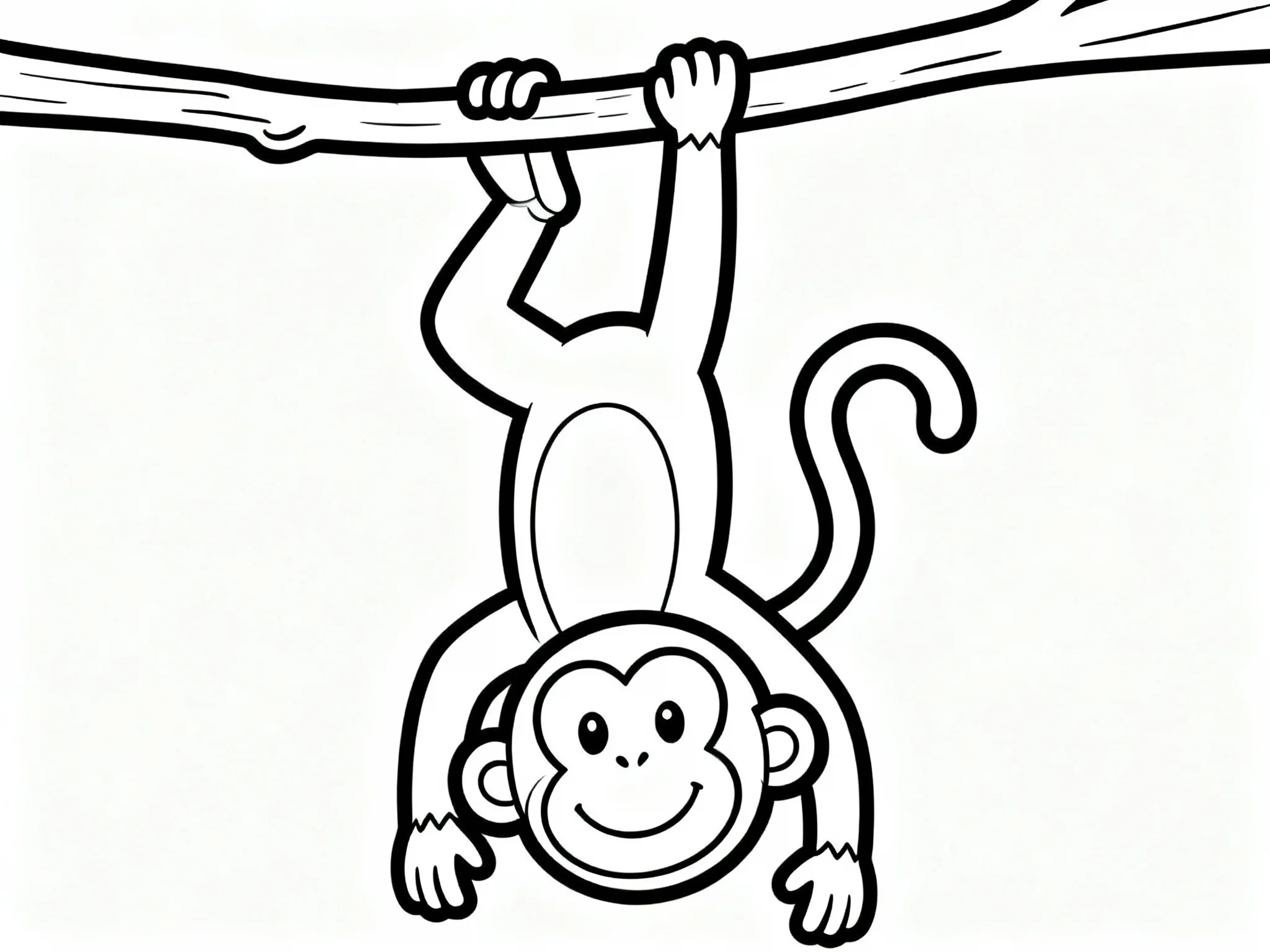 Monkey Hanging Upside Down