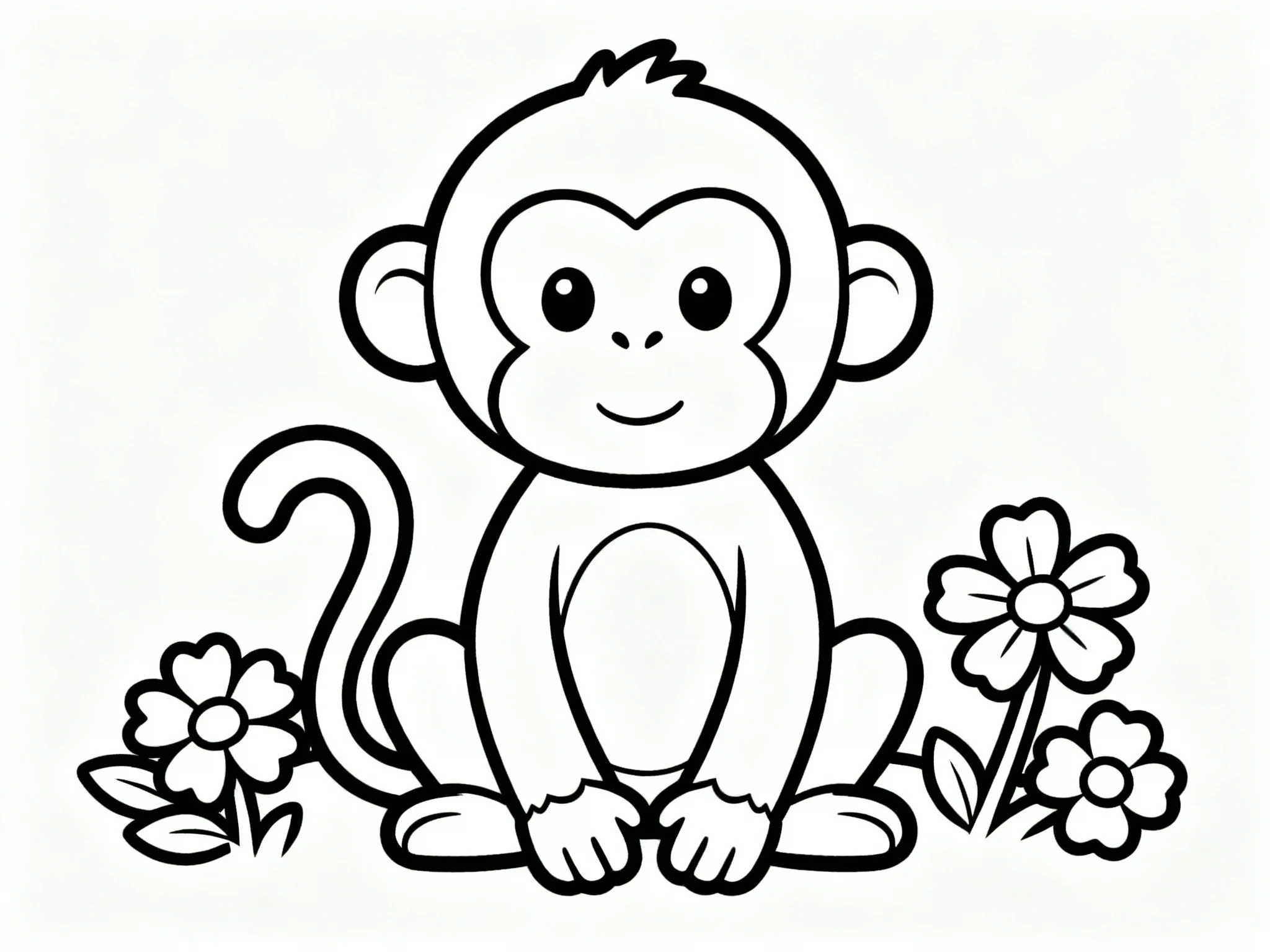 Monkey with Flowers