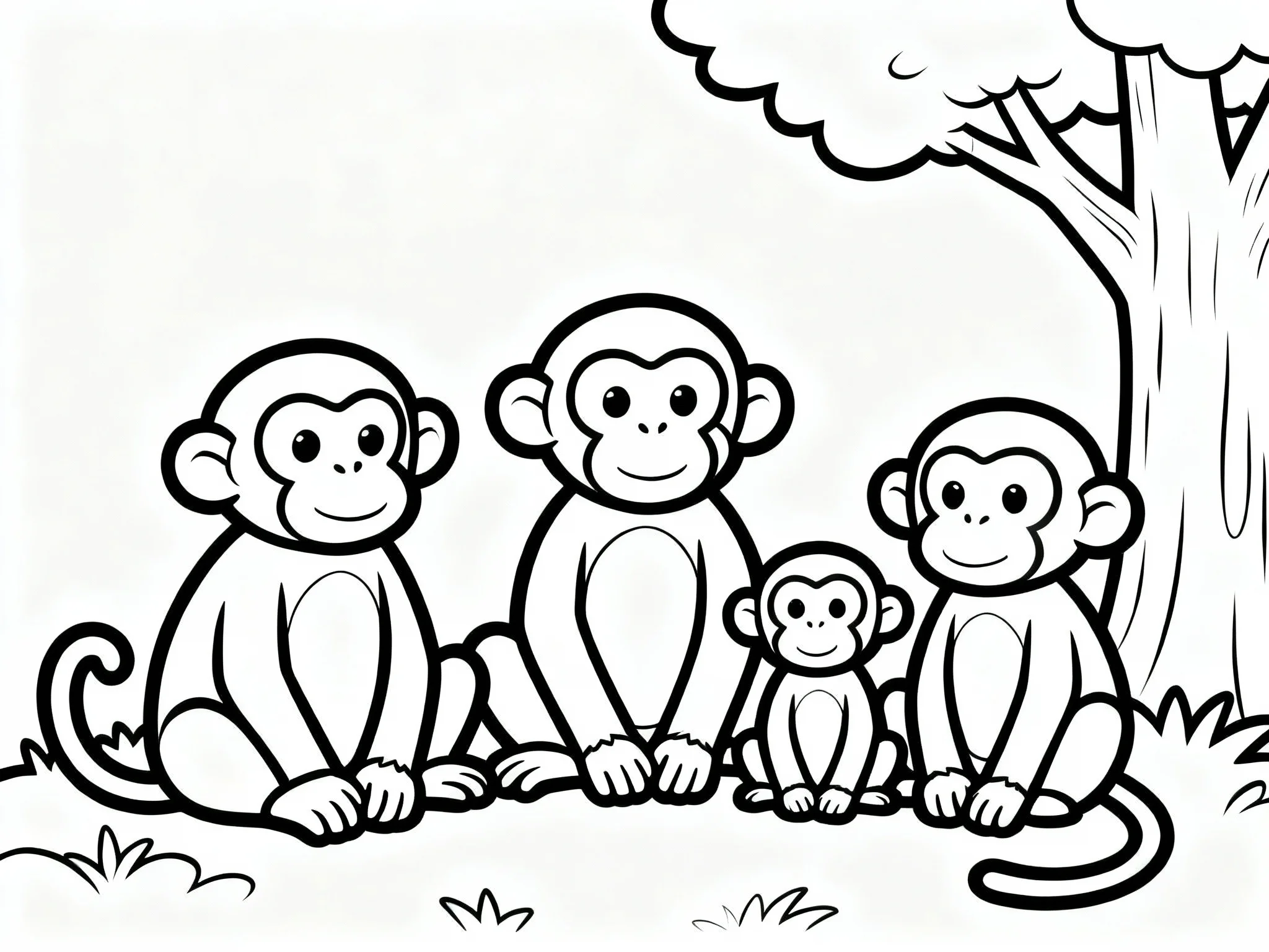 Monkey Family Group