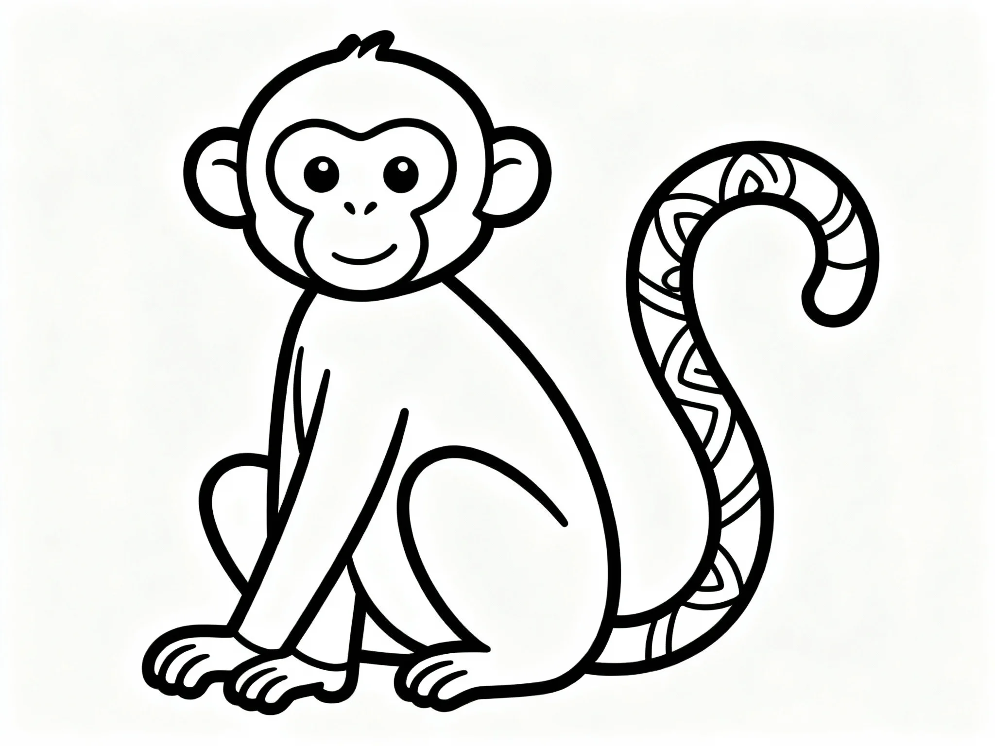 Monkey with Tail Curled