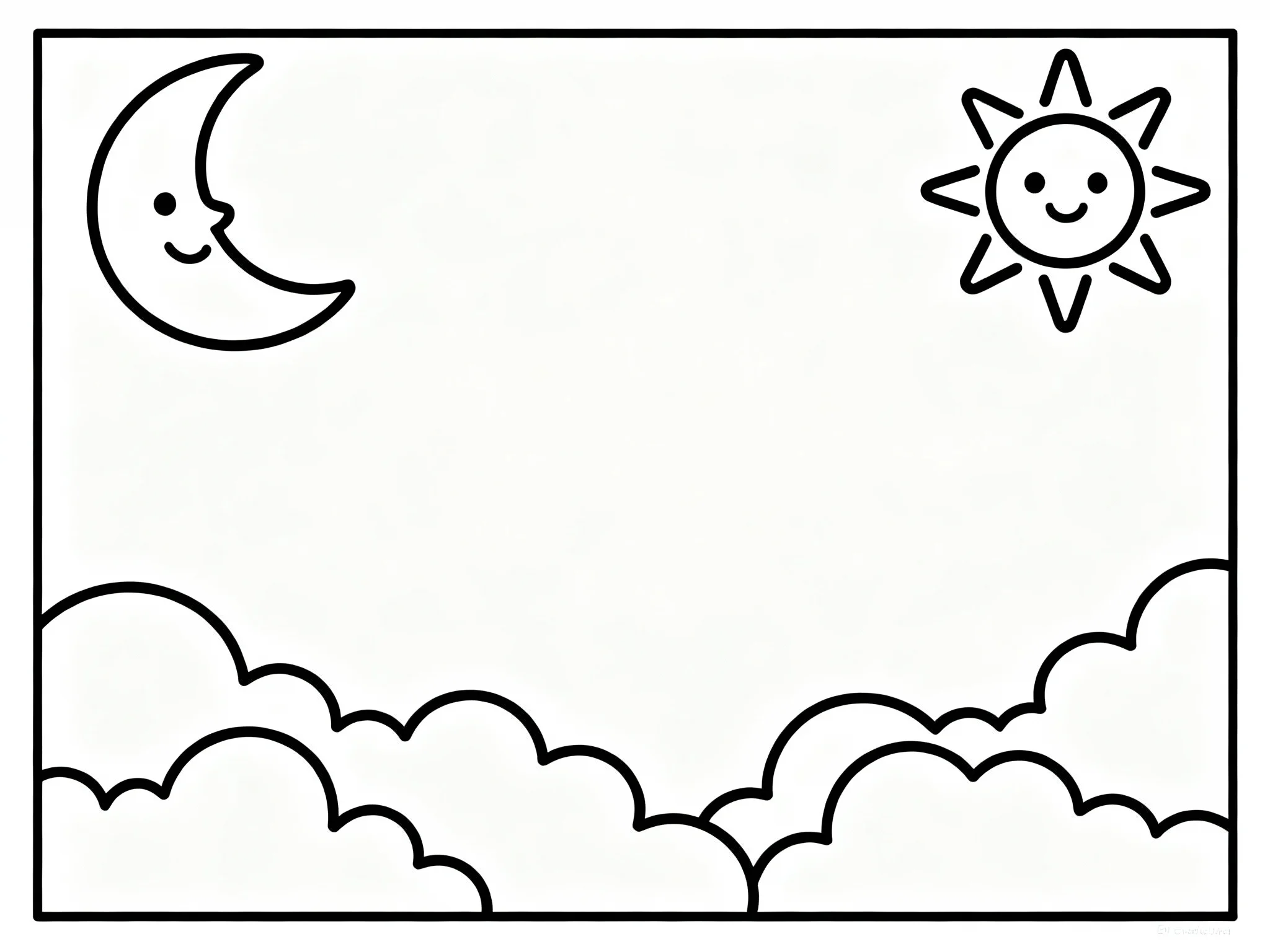 Smiling Moon and Sun