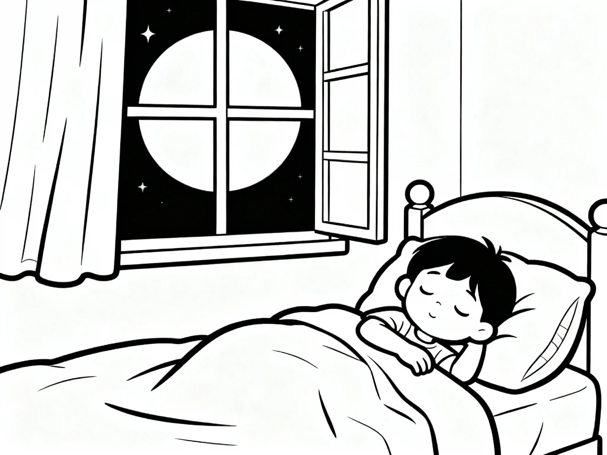 Moon and Sleeping Child