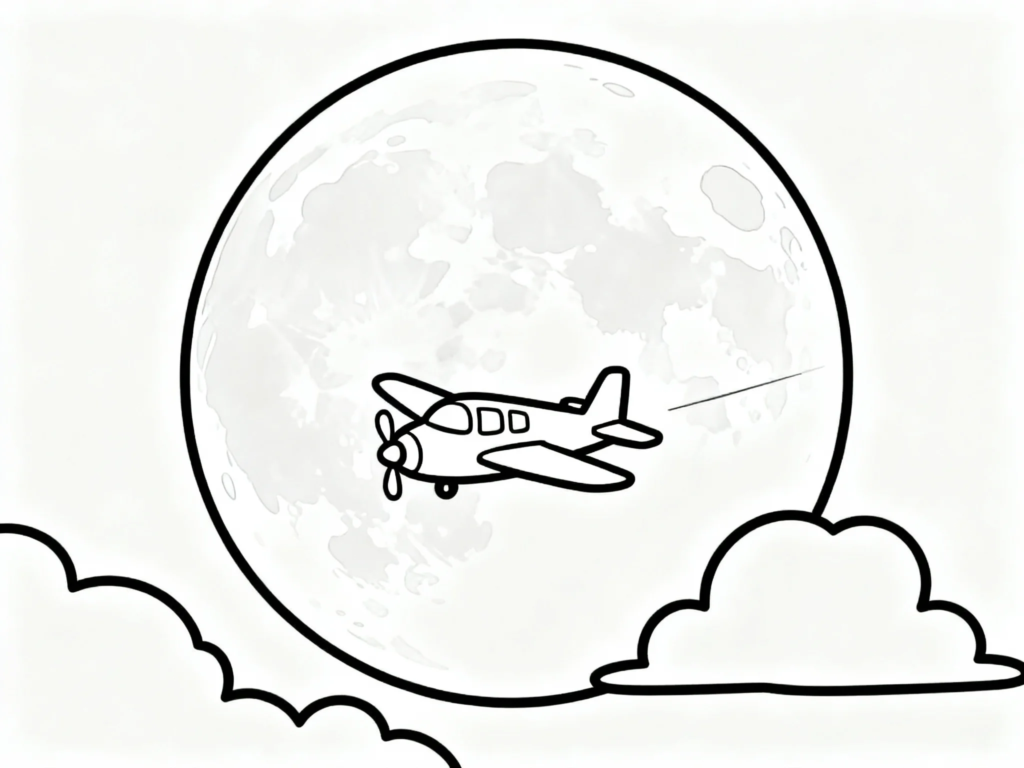 Moon and Airplane