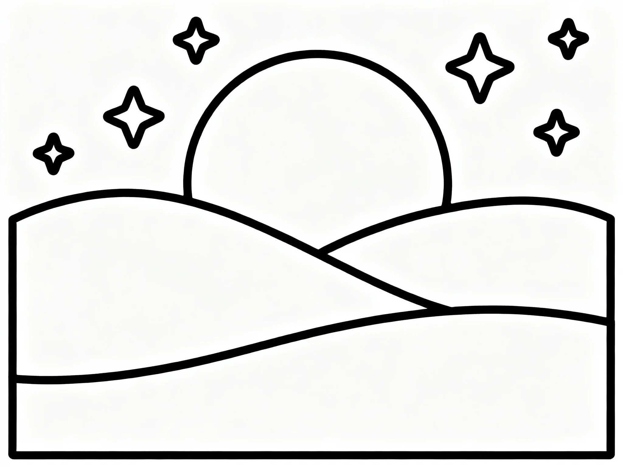 Moon and Rolling Hills