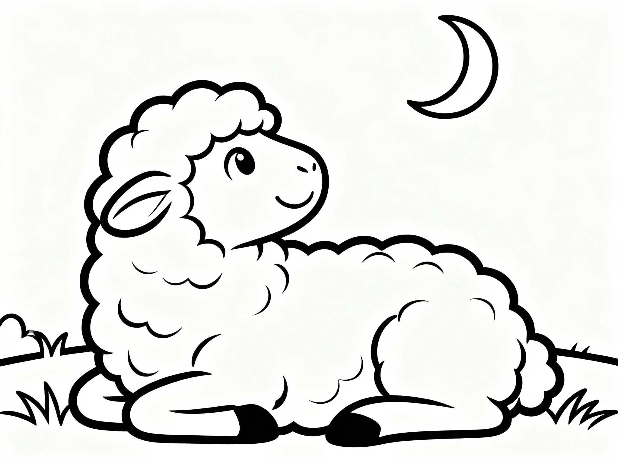 Moon and Sleeping Sheep