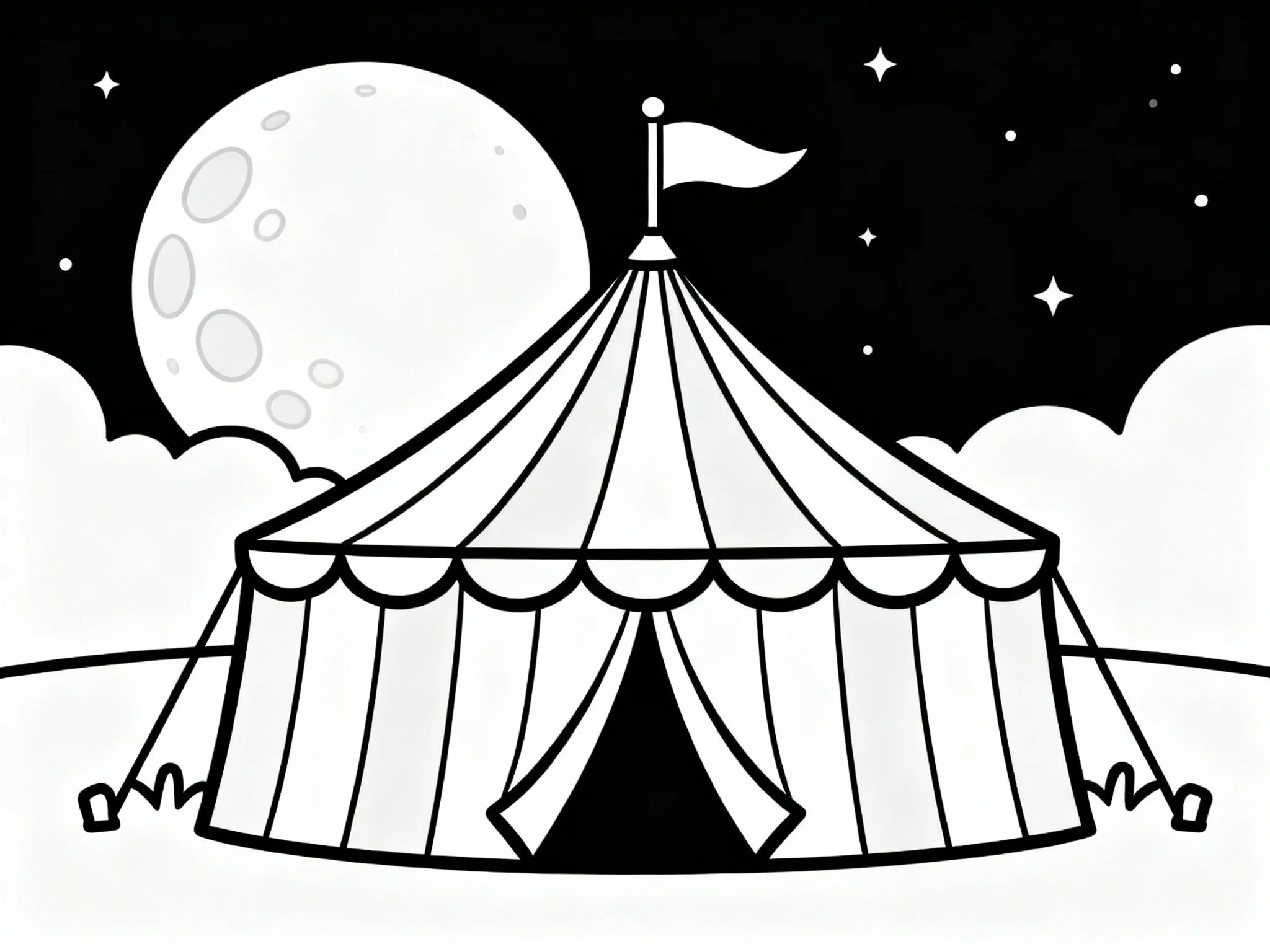 Moon and Circus Tent