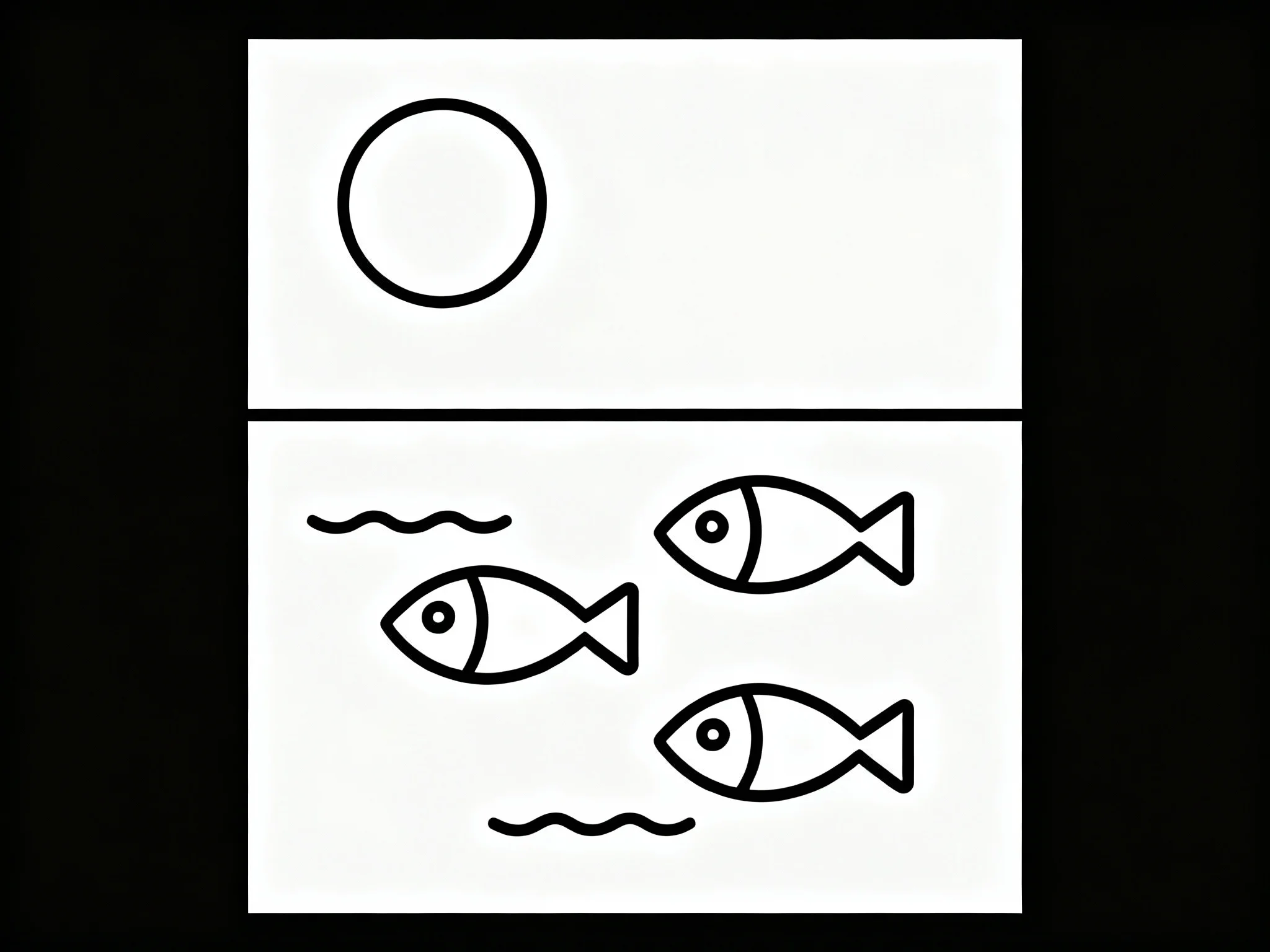 Moon and Simple Fish