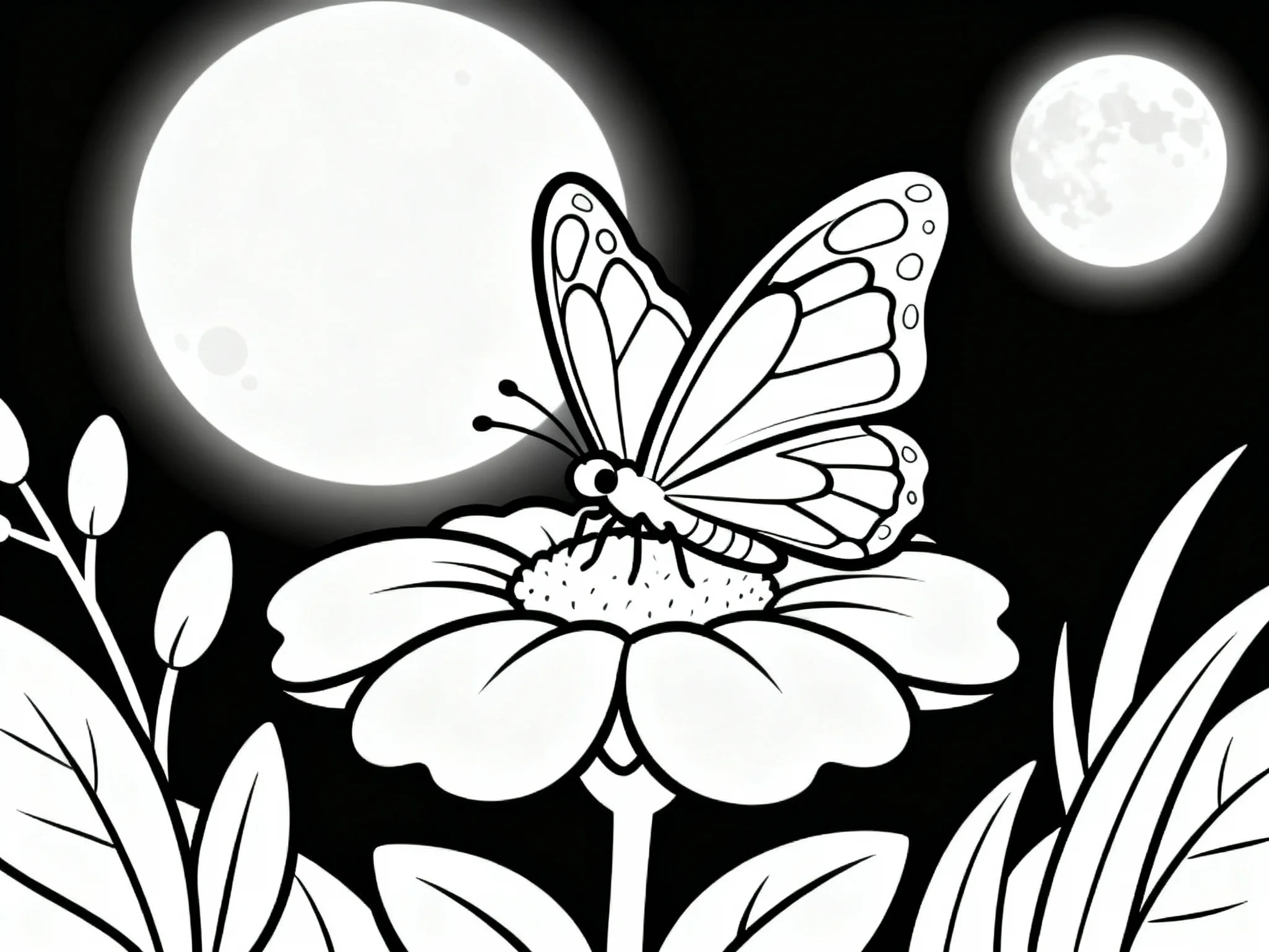 Moon and Sleeping Butterfly