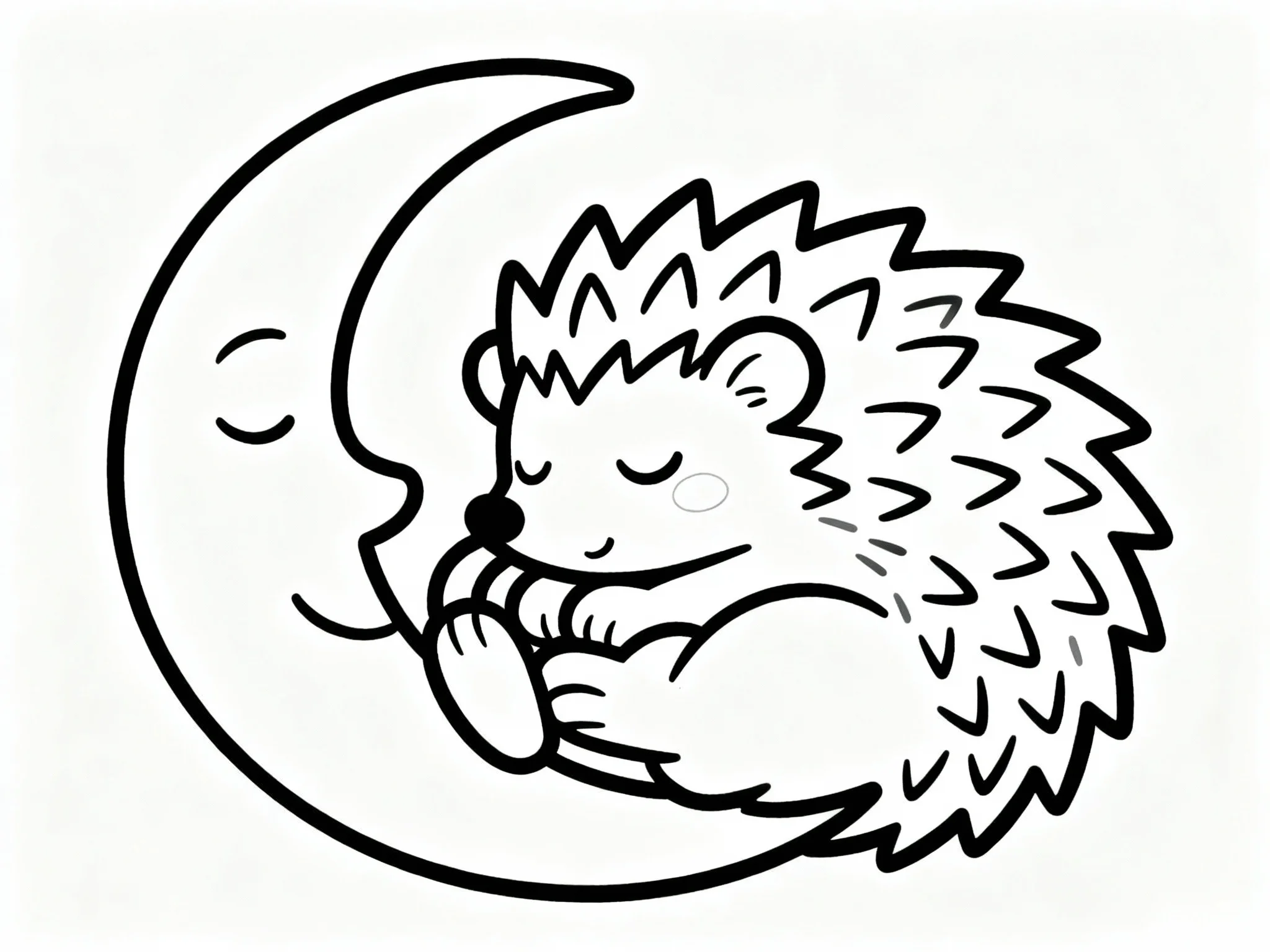 Moon and Sleeping Hedgehog