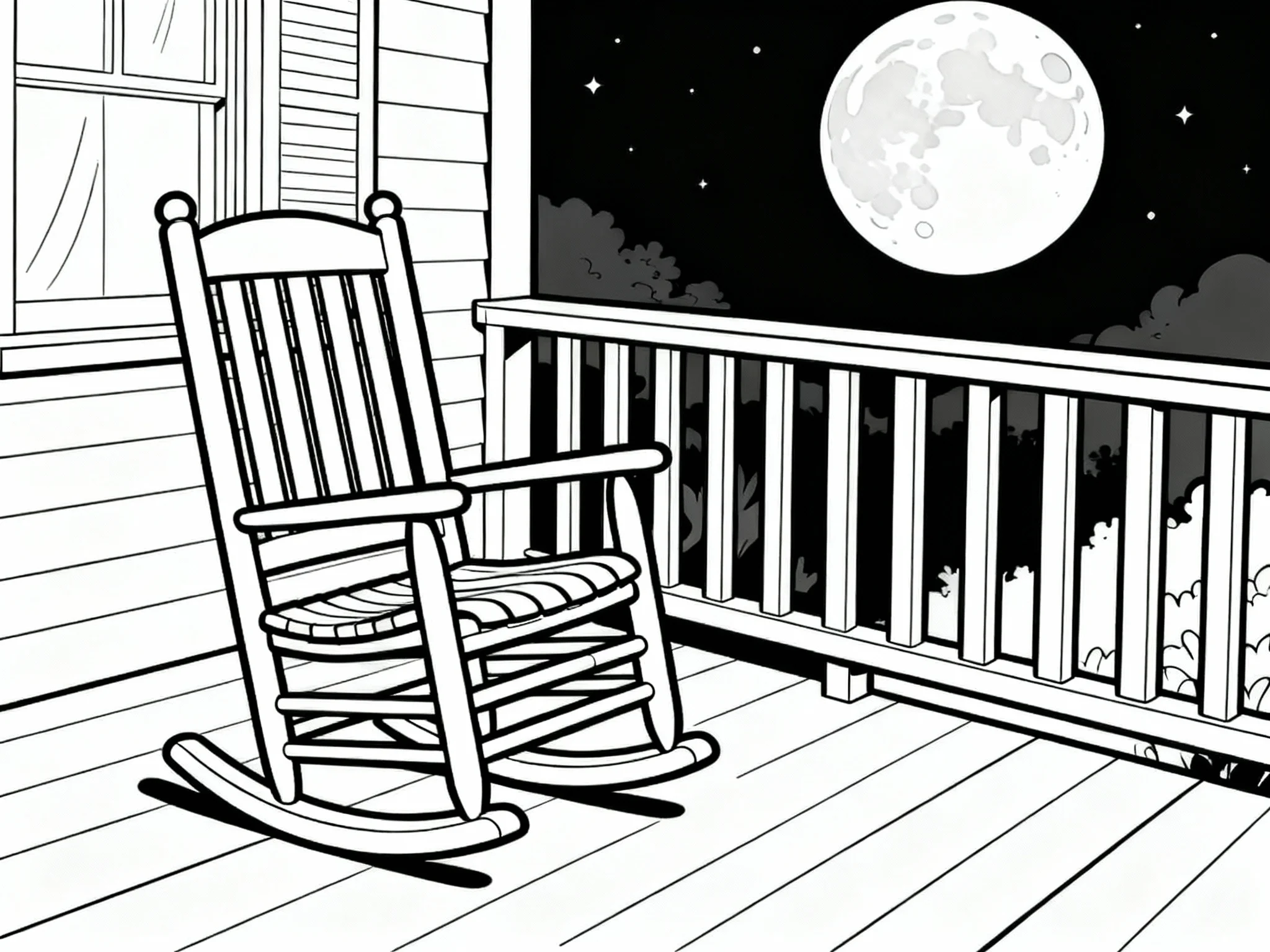 Moon and Rocking Chair