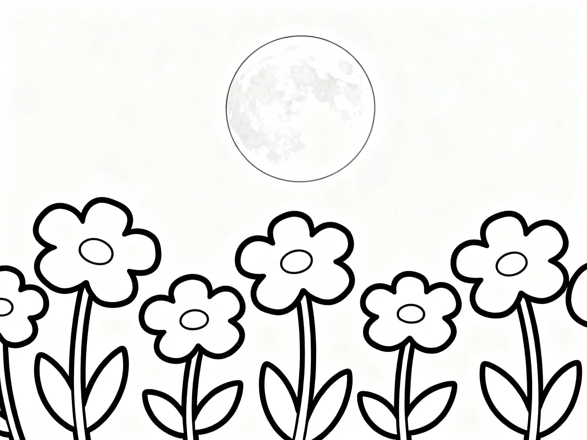 Moon and Flower Field