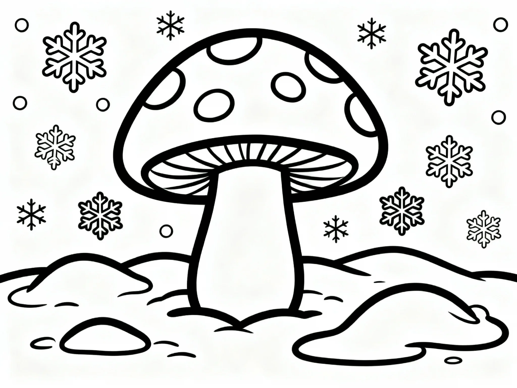 Mushroom coloring page preview