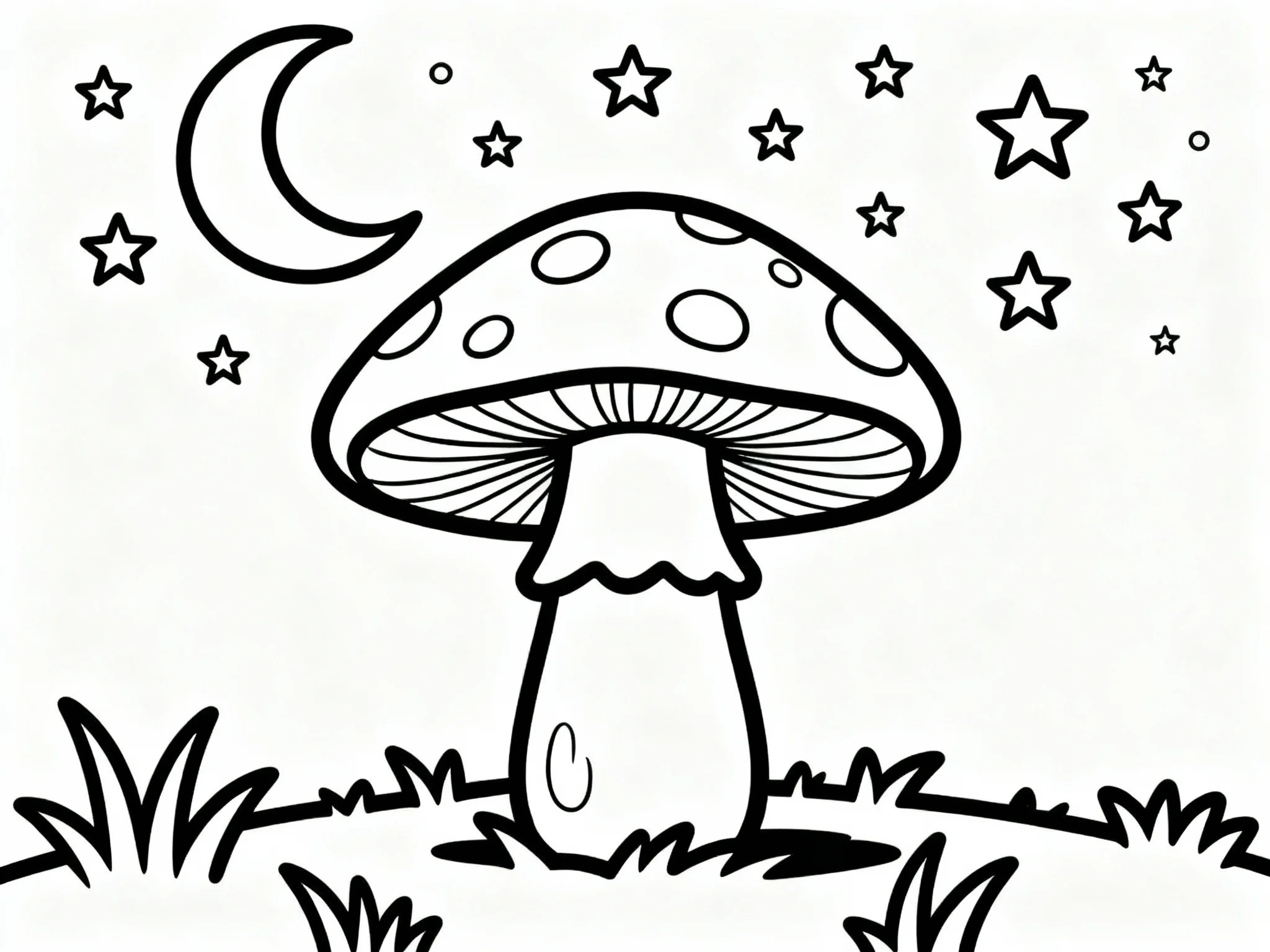 Mushroom Under the Moon