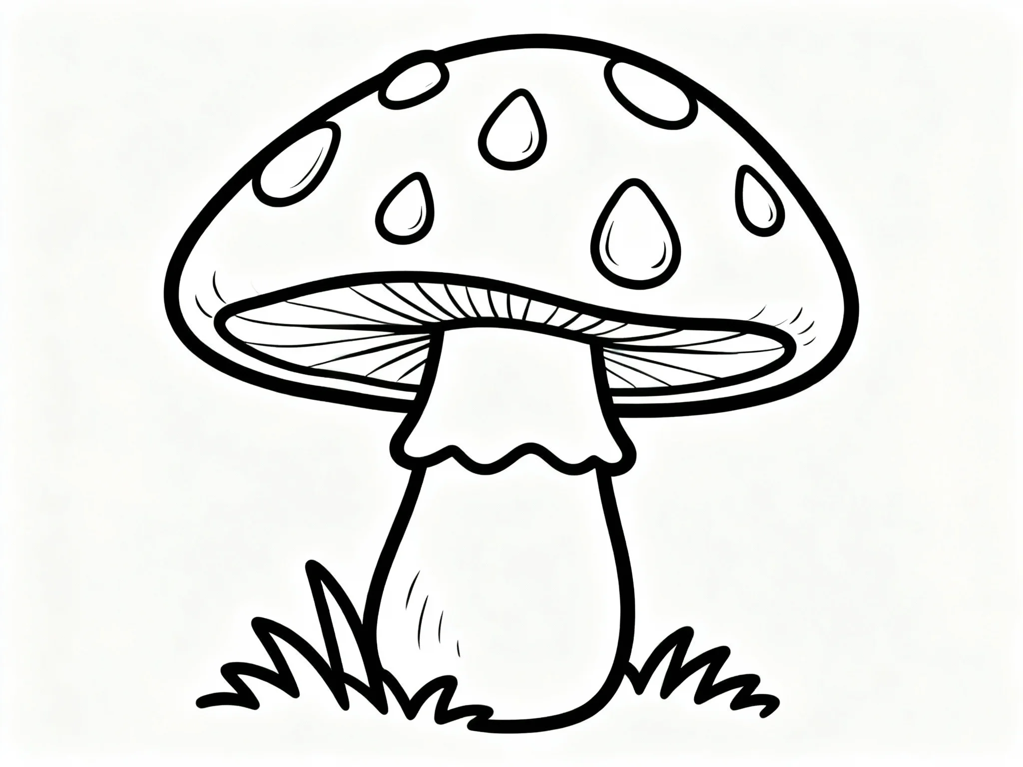 Mushroom with Dewdrops