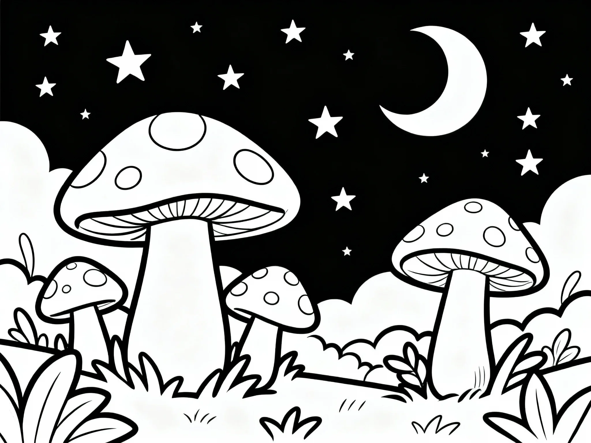 Mushroom Under Stars
