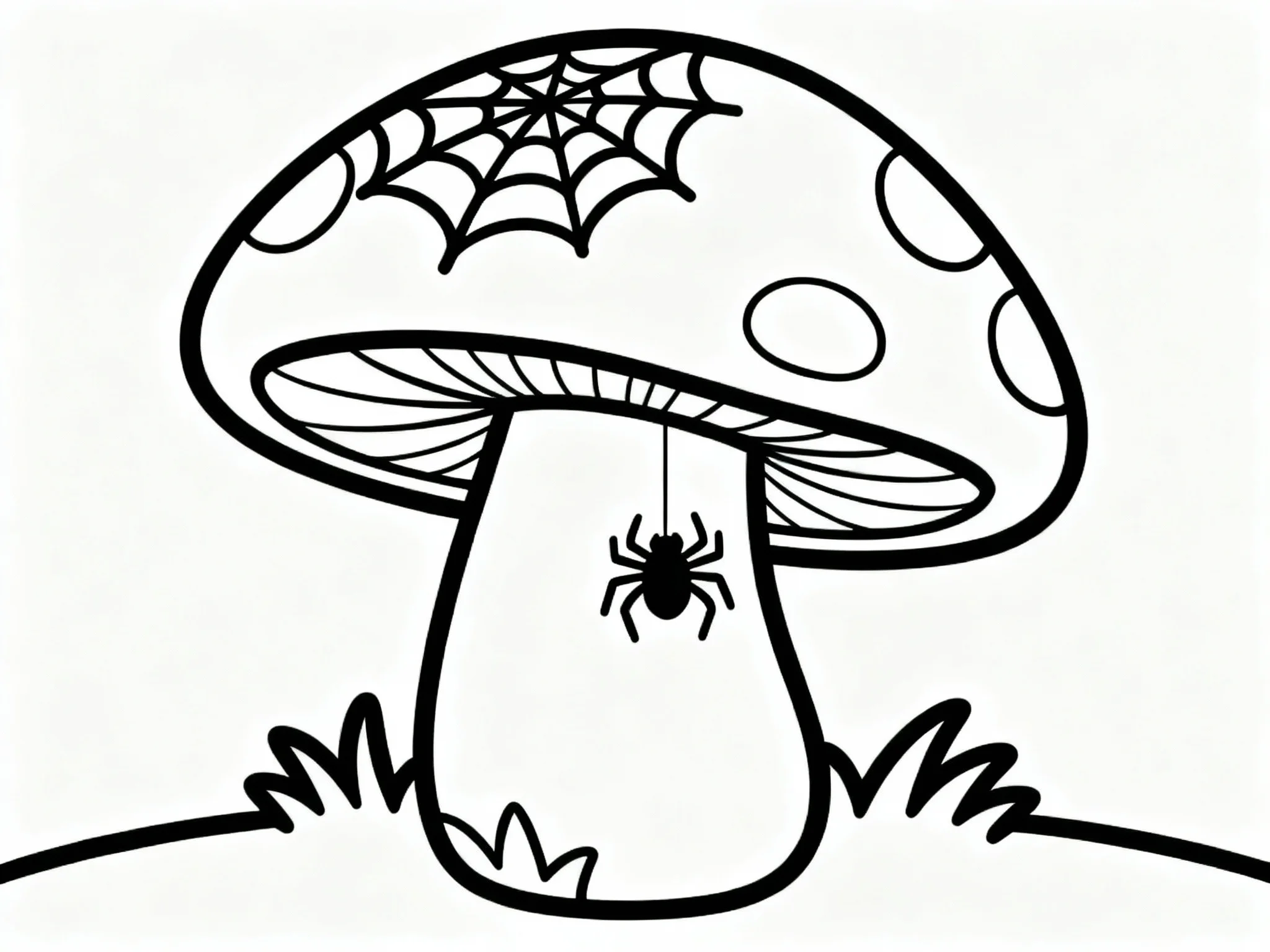 Mushroom with Spider Web