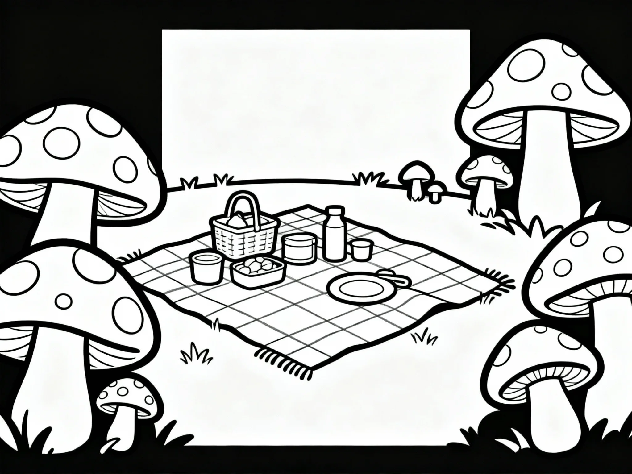 Mushroom Picnic Scene