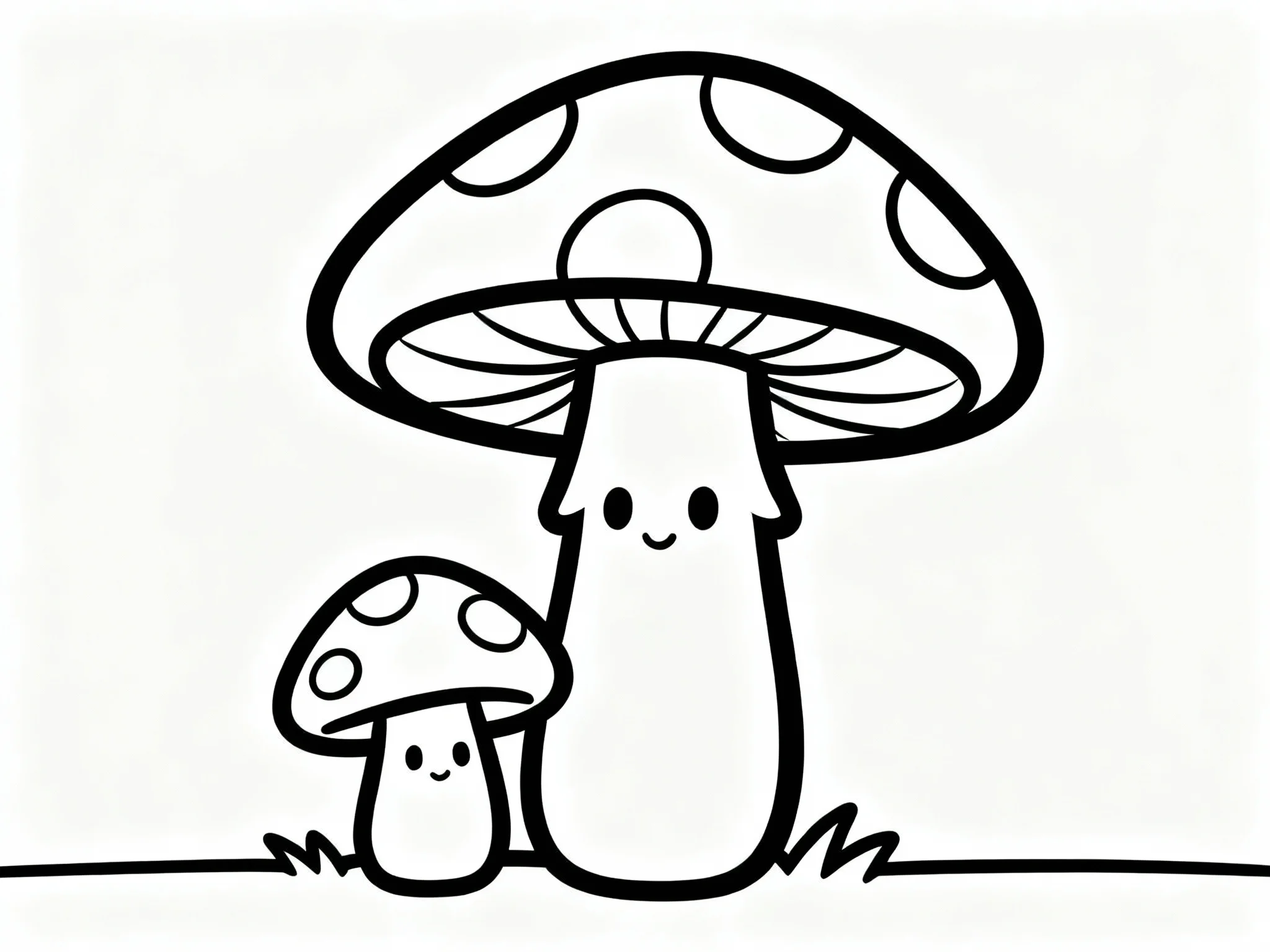 Tall and Short Mushroom Friends
