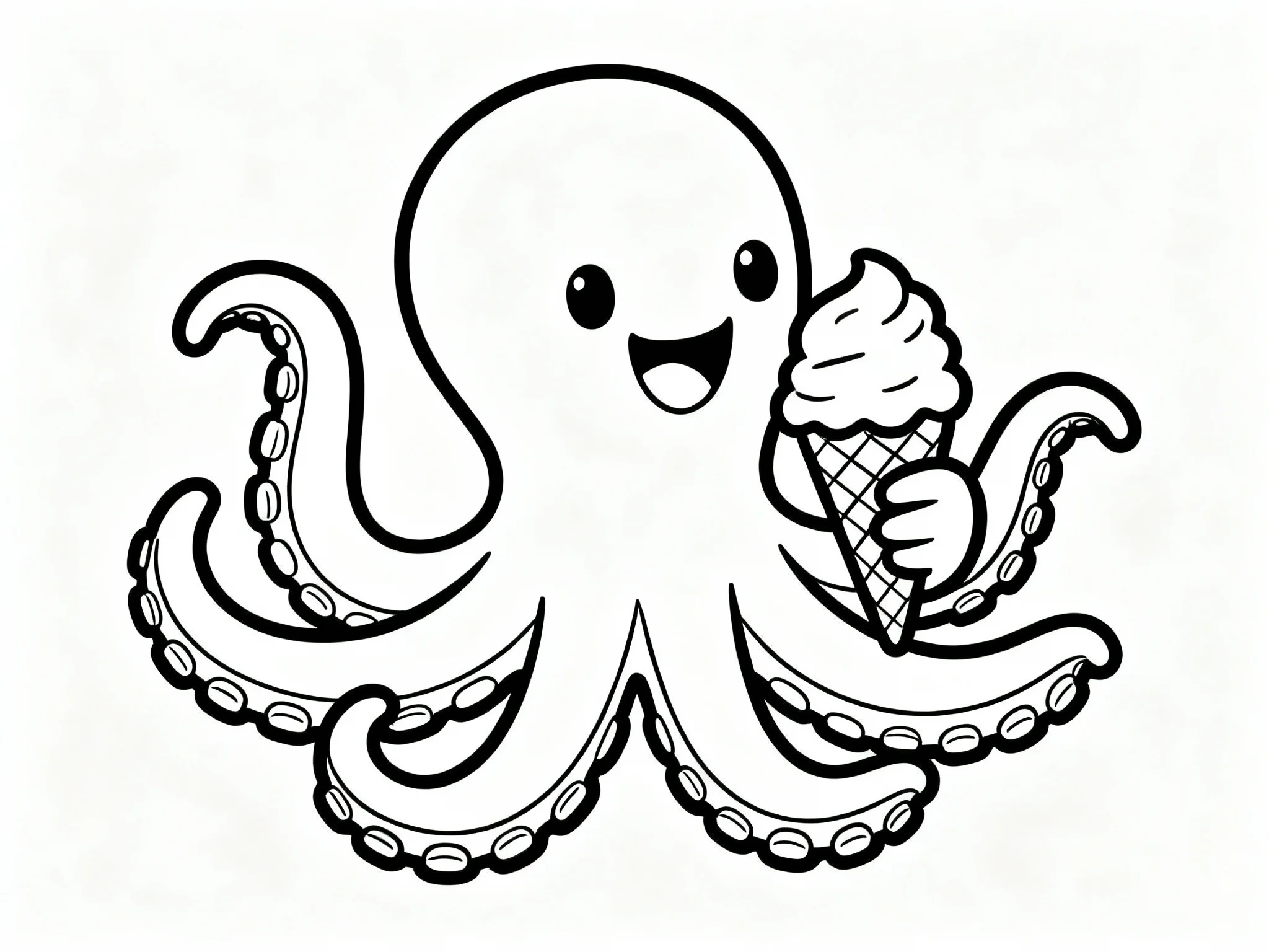Octopus Eating Ice Cream