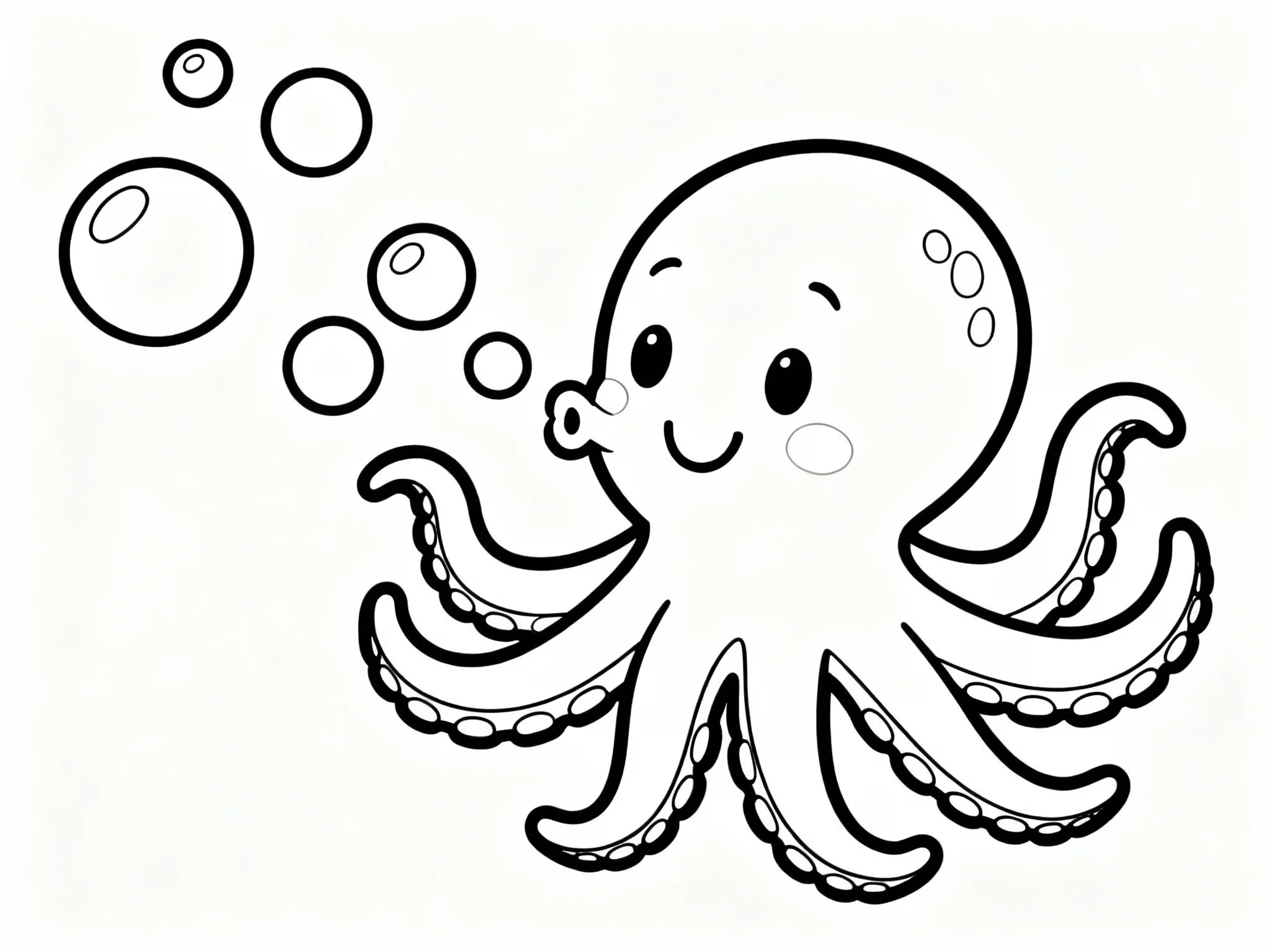 Octopus Playing with Bubbles