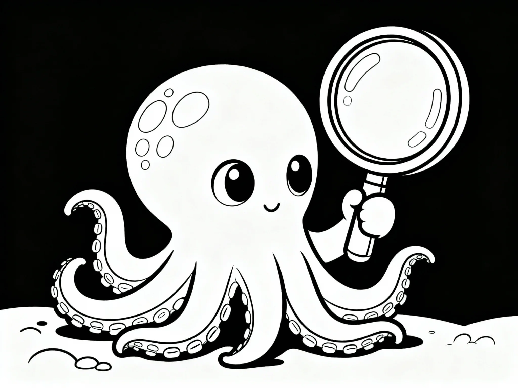 Octopus with Magnifying Glass