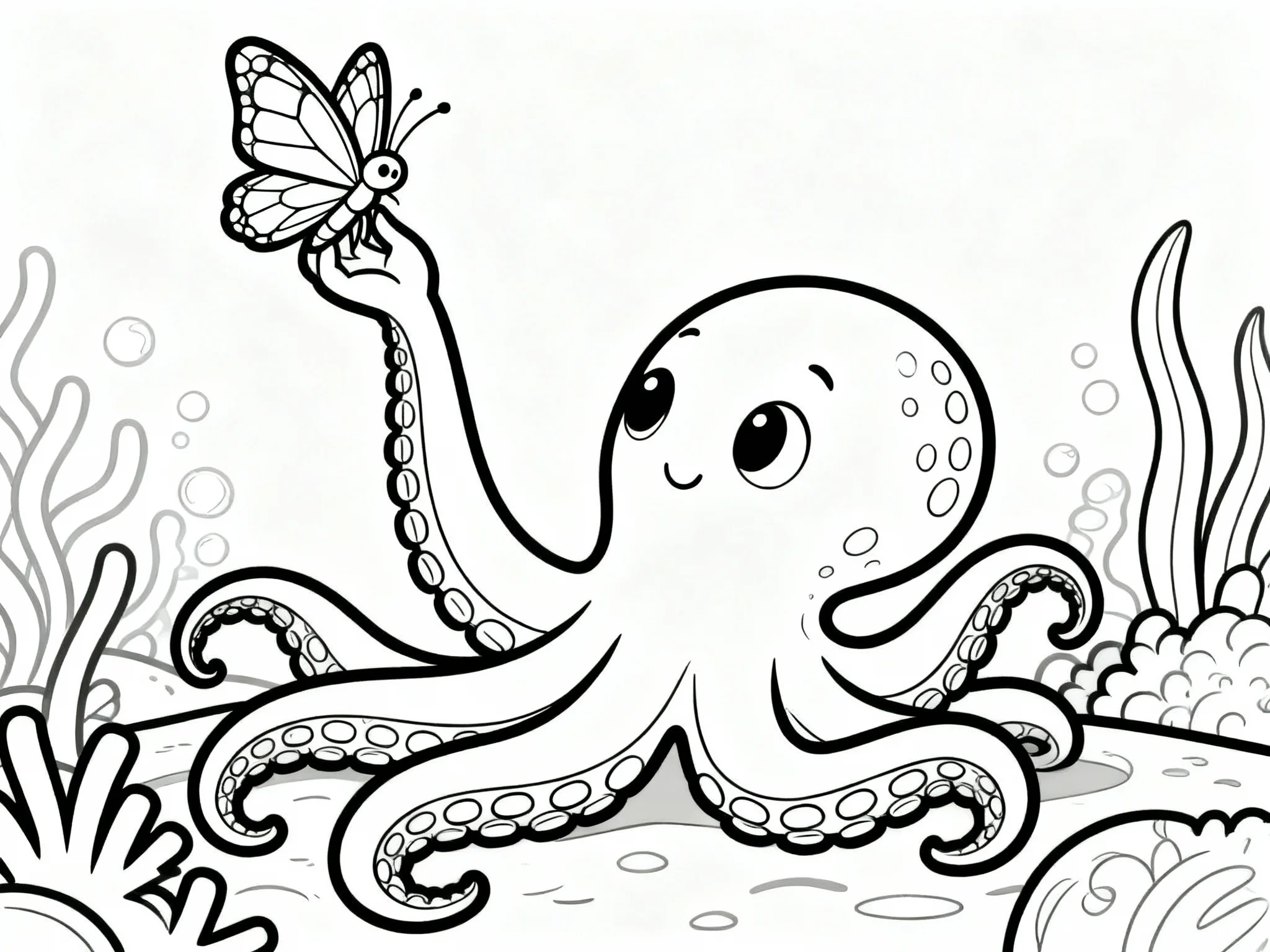 Octopus with Butterfly