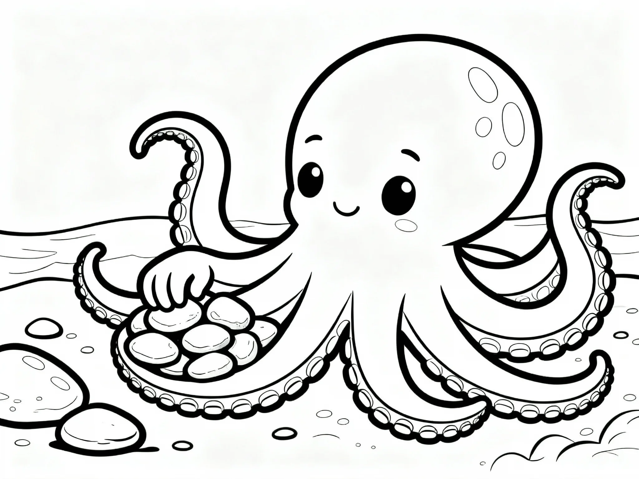 Octopus Collecting Stones