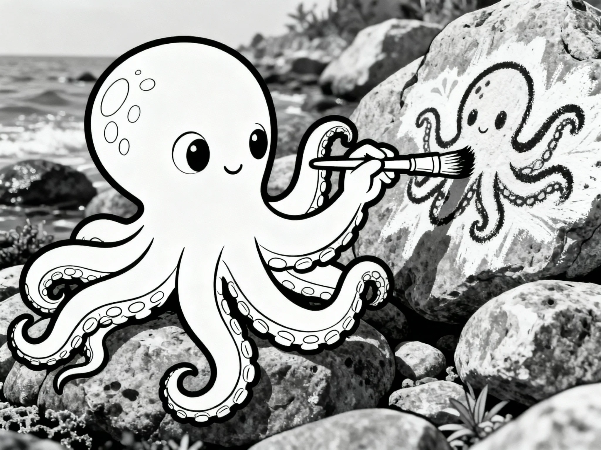 Octopus Painting the Ocean