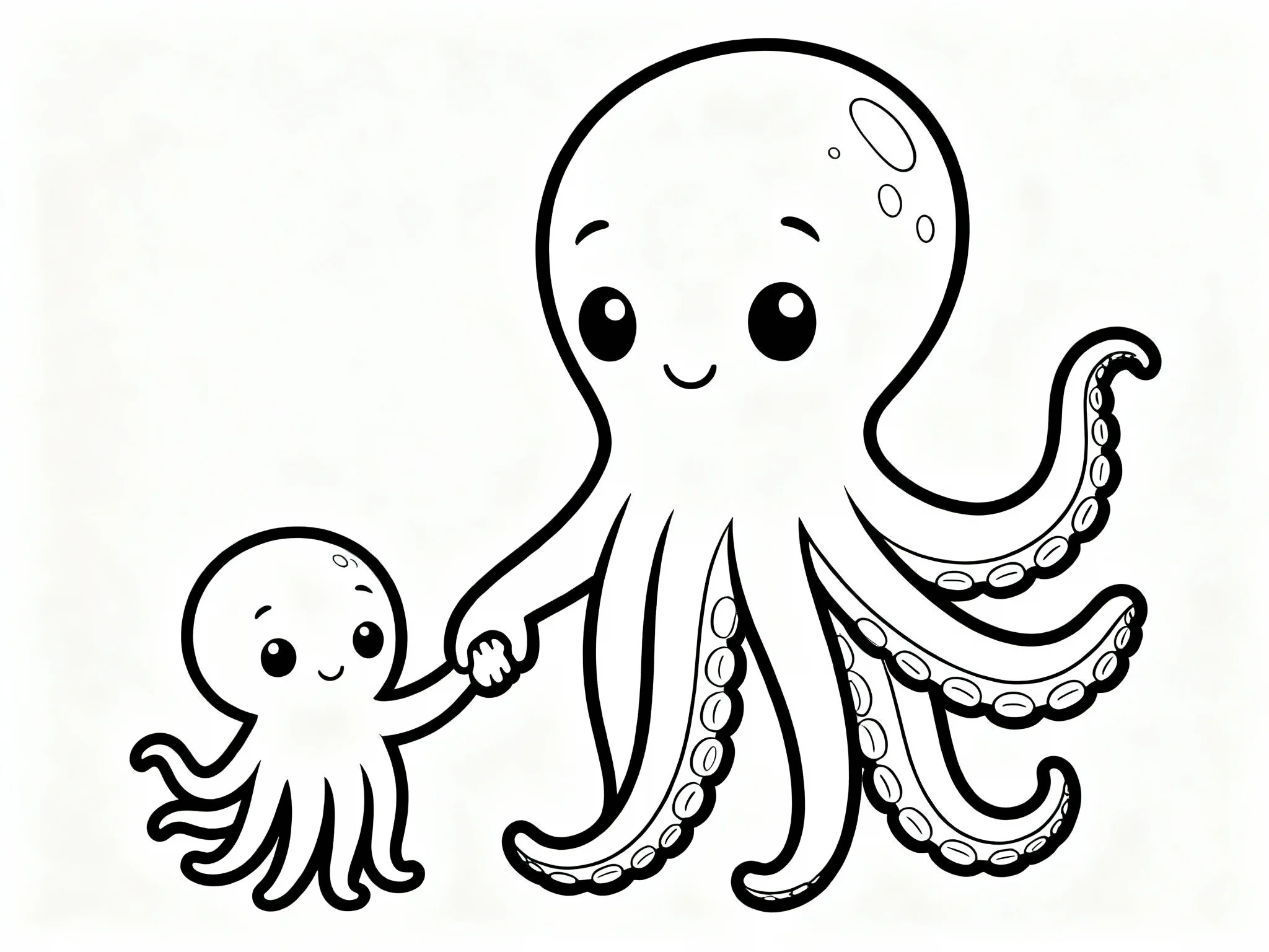 Baby Octopus with Mother