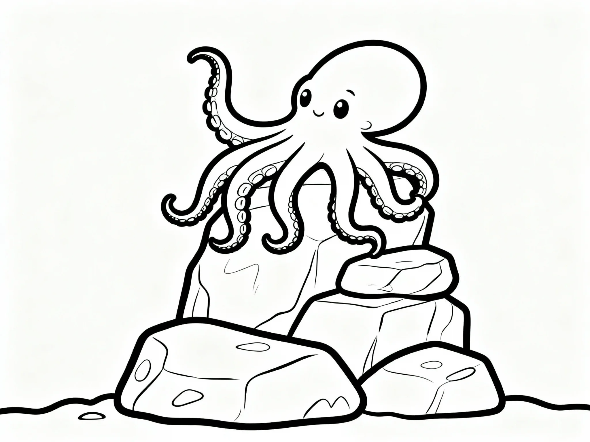 Octopus Climbing Rocks