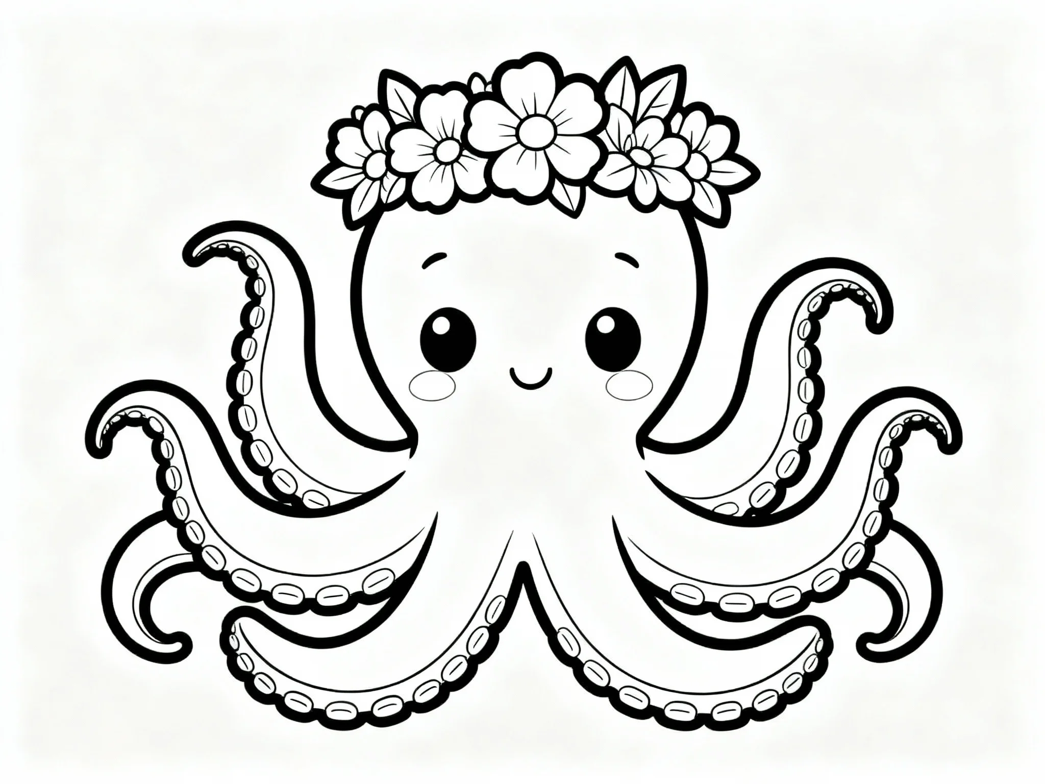 Octopus with Flower Crown
