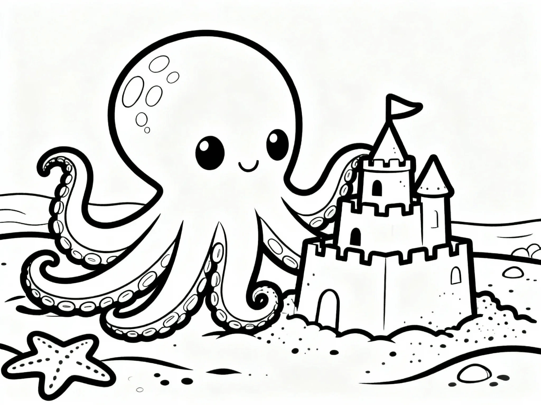 Octopus Building Sandcastle