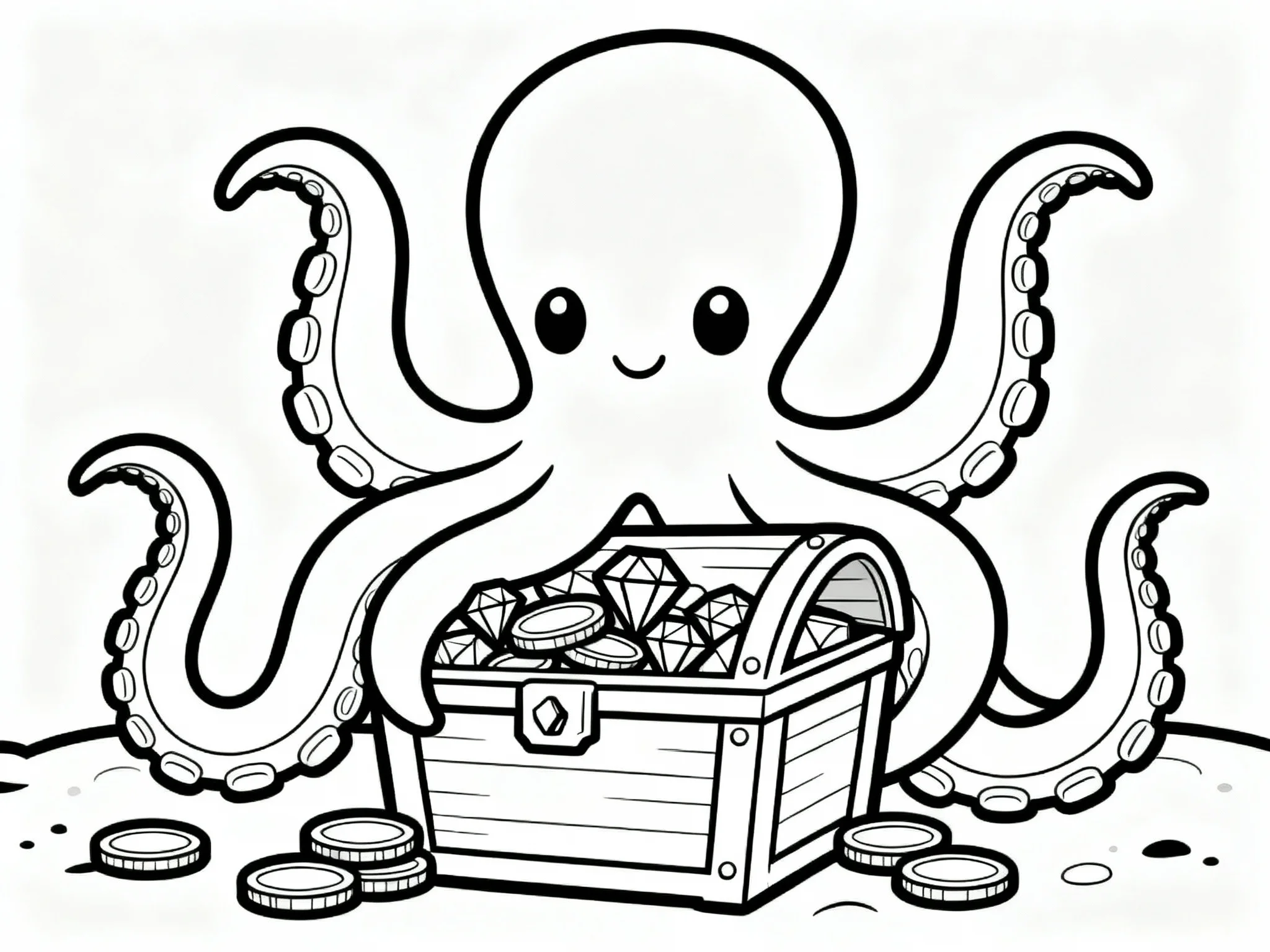 Octopus with Treasure Chest