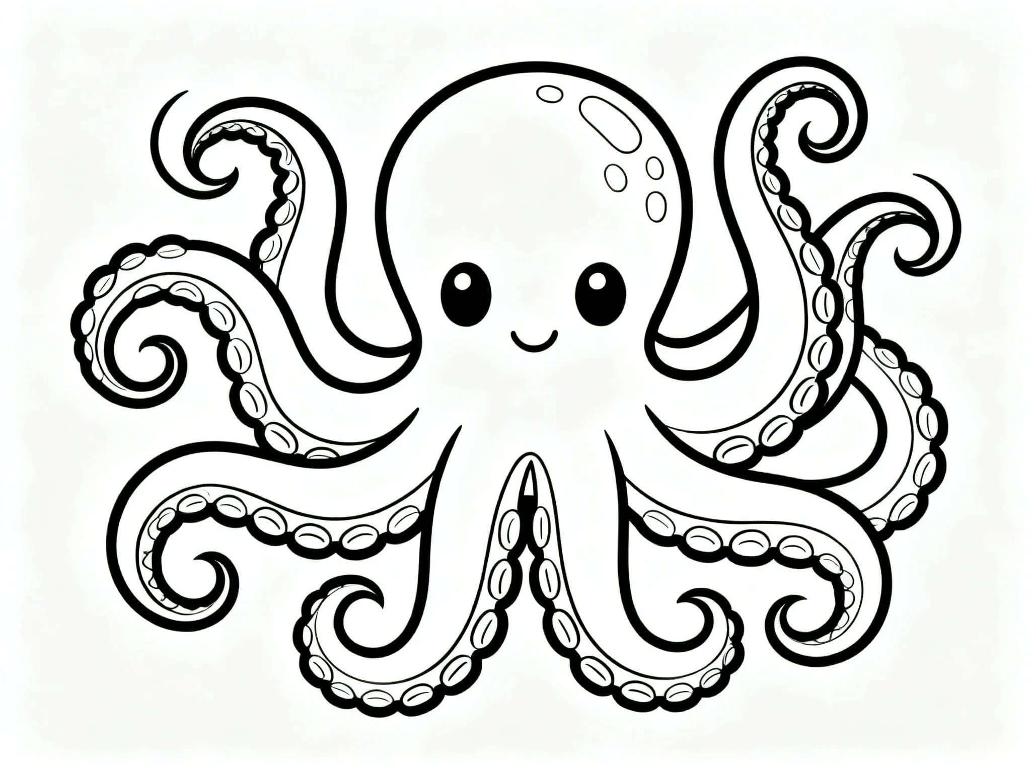 Octopus with Wavy Hair