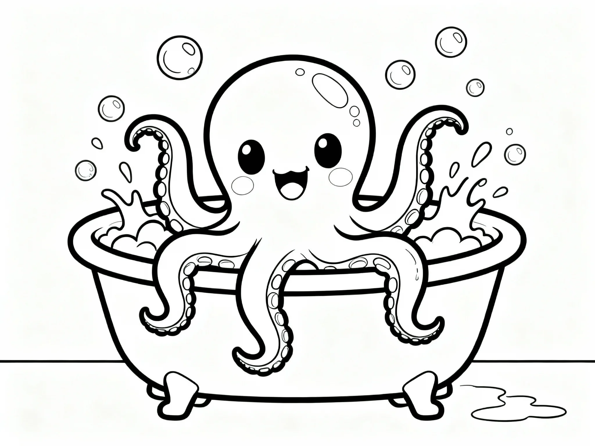 Octopus Taking a Bath