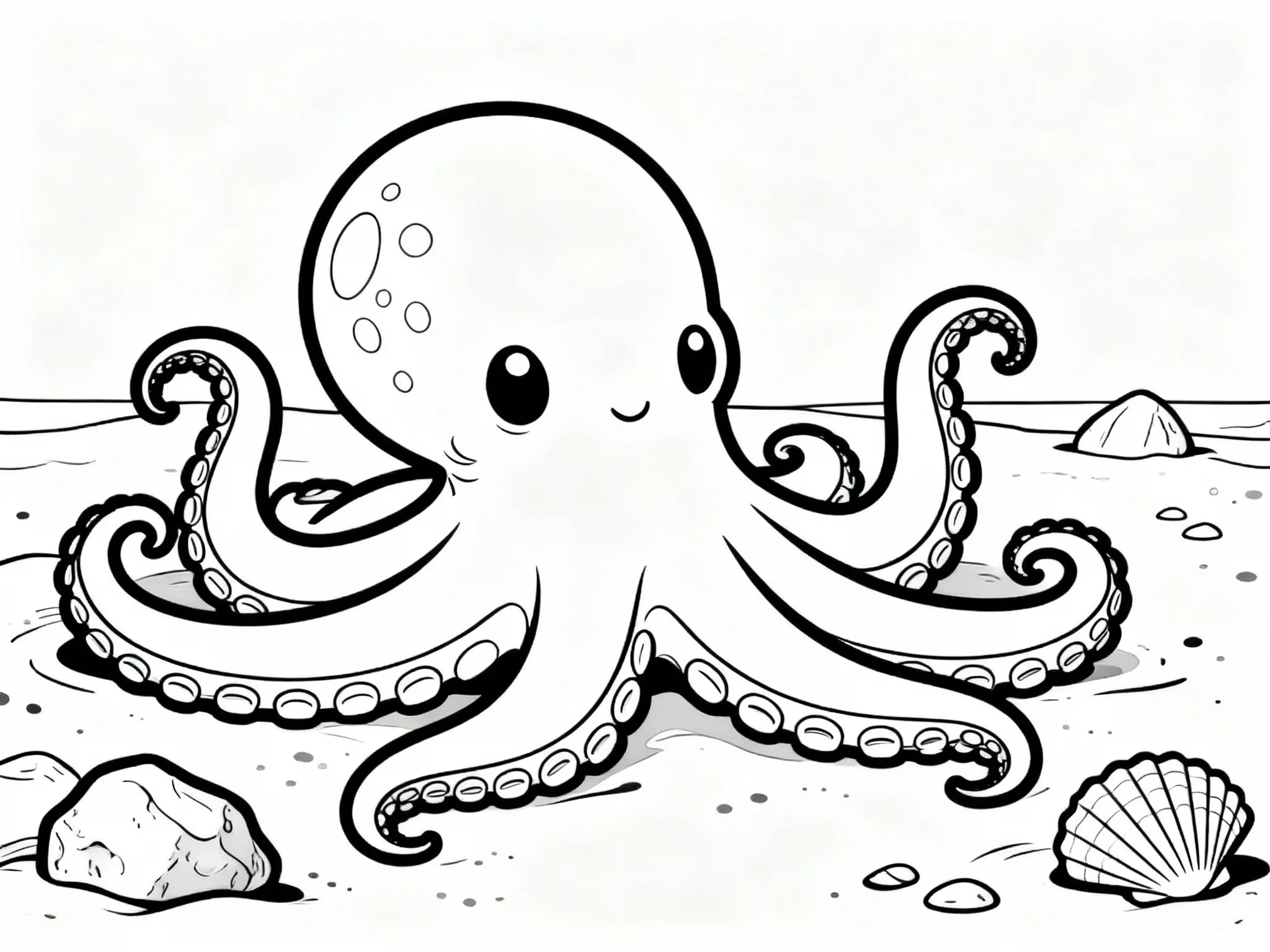 Octopus on Sandy Bottom