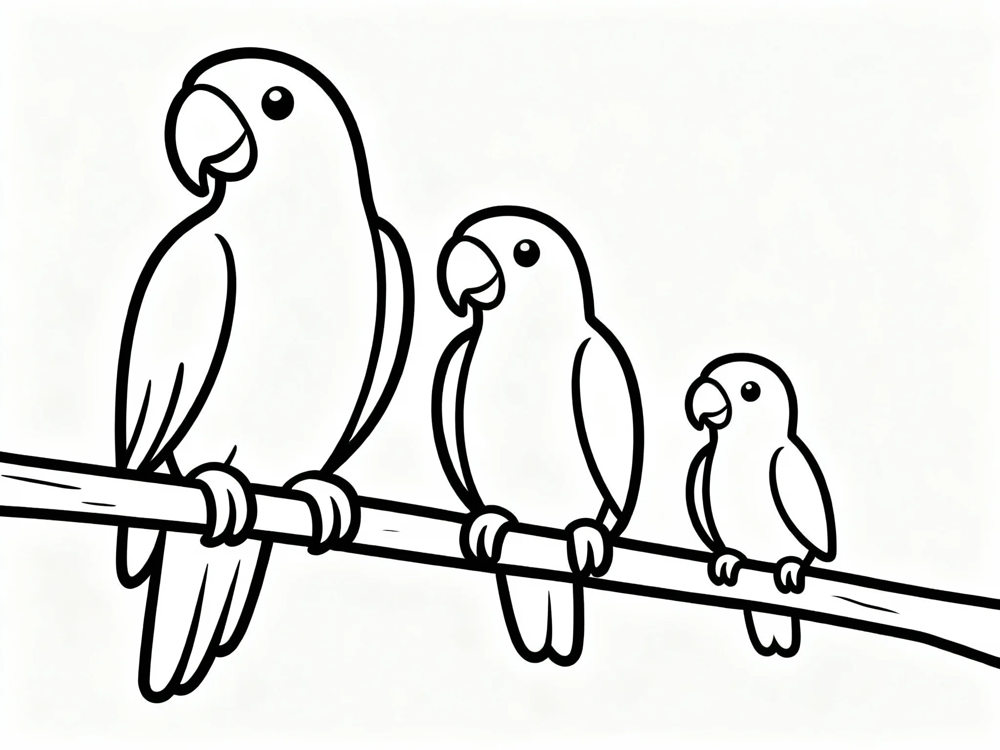 Three Parrots in a Row