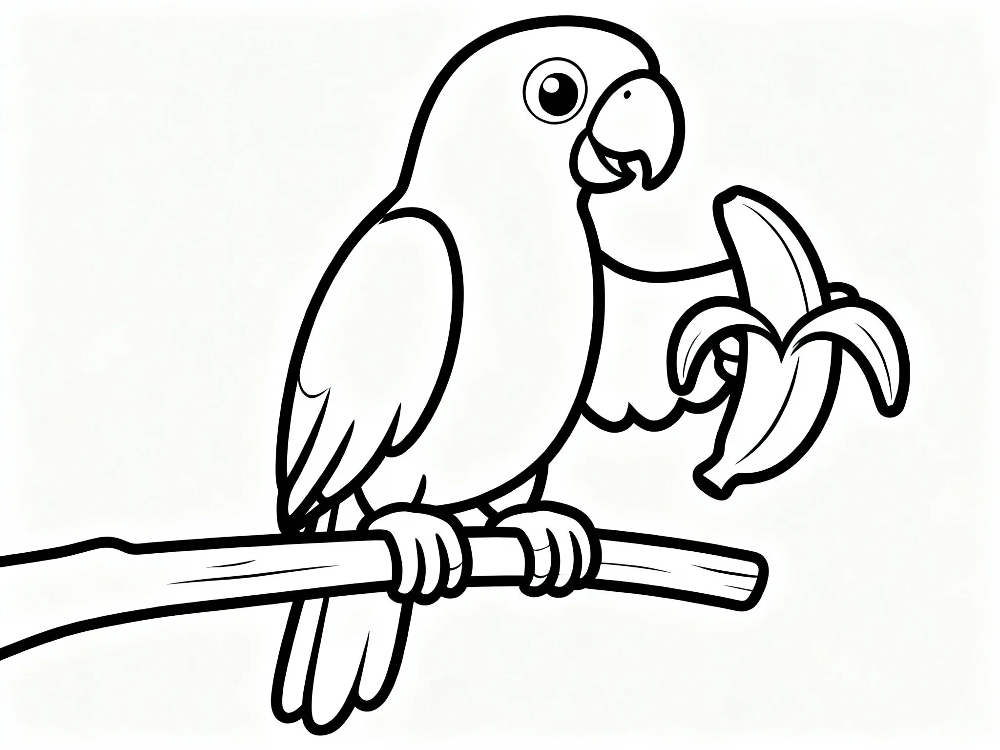 Parrot Eating a Banana