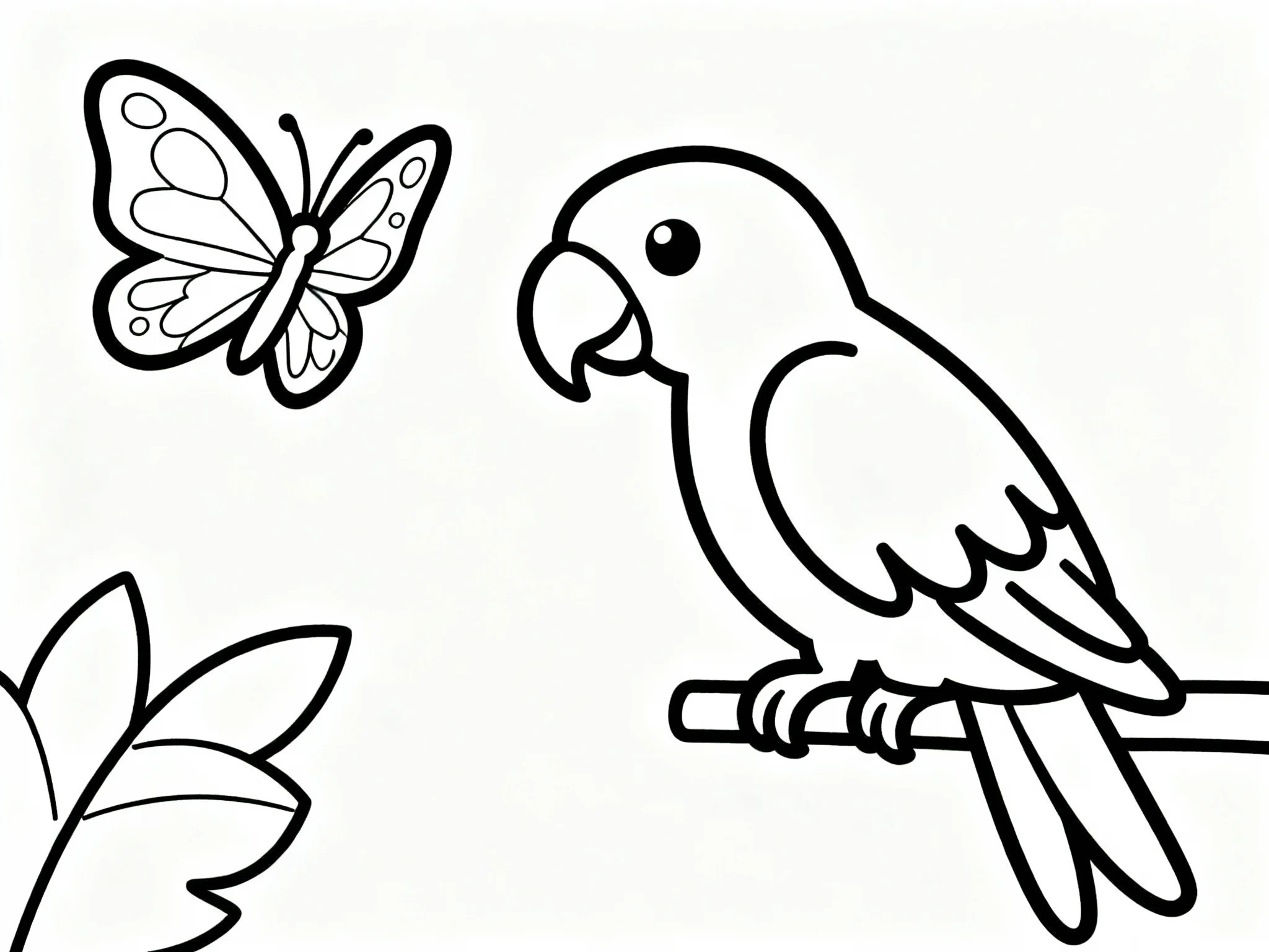 Parrot with Butterfly