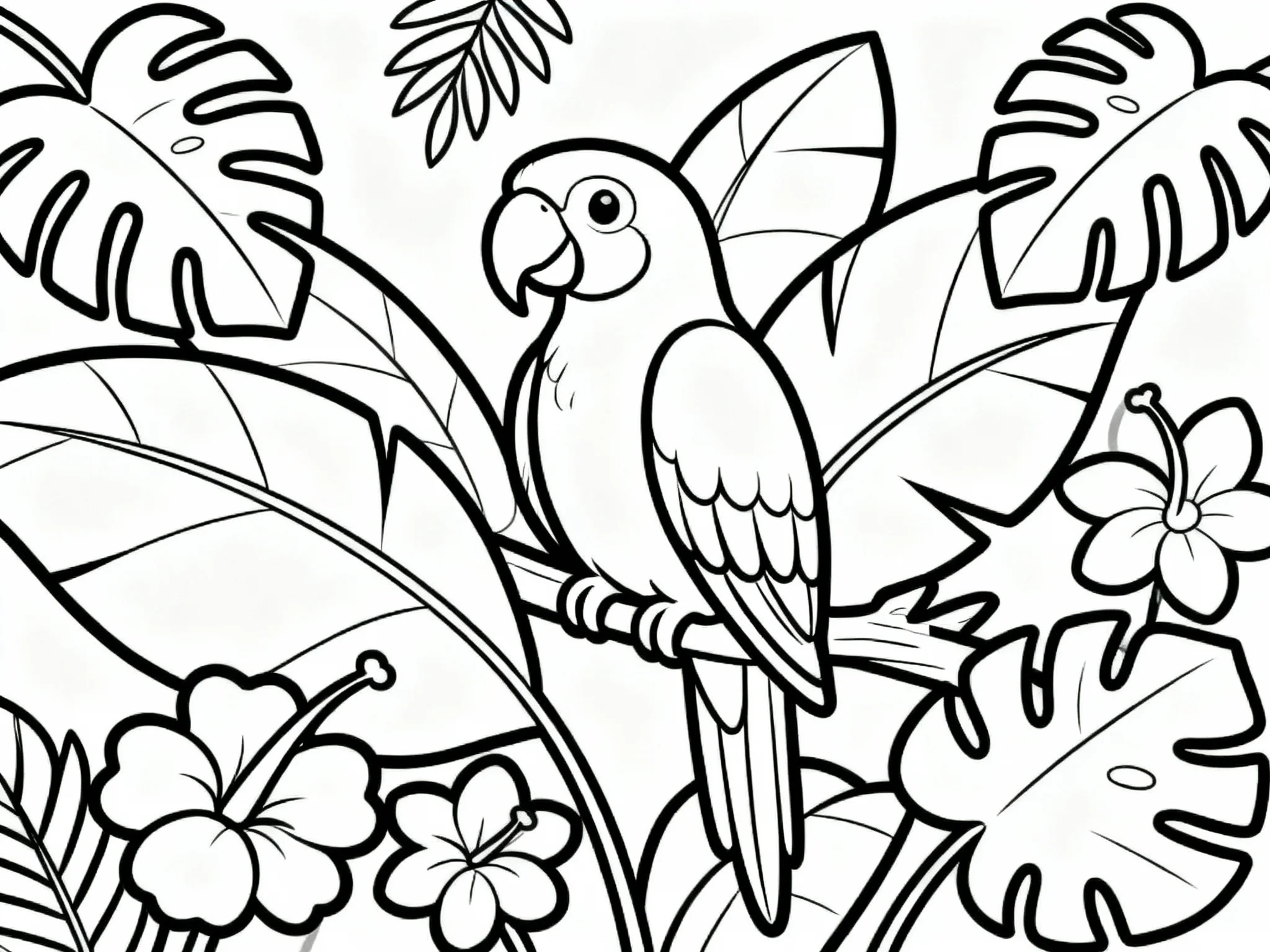 Parrot in a Tropical Tree