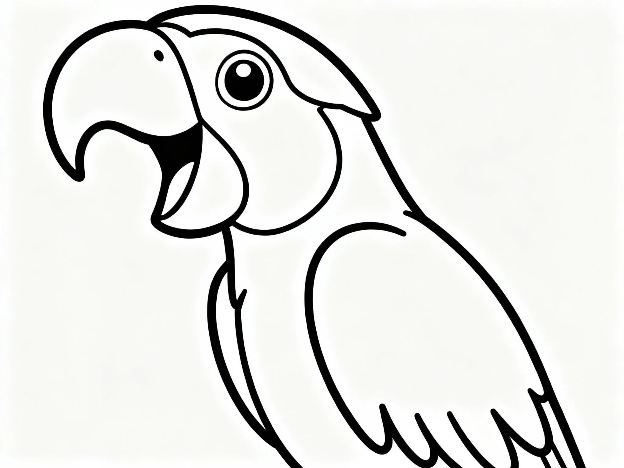 Parrot with Open Beak