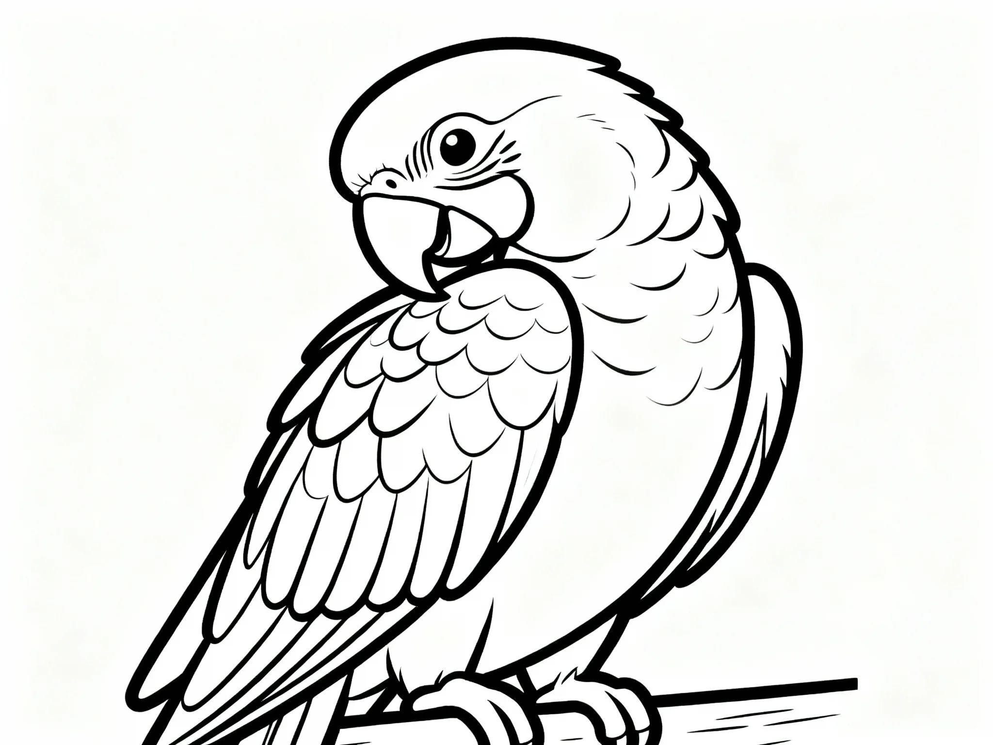 Parrot Preening Feathers